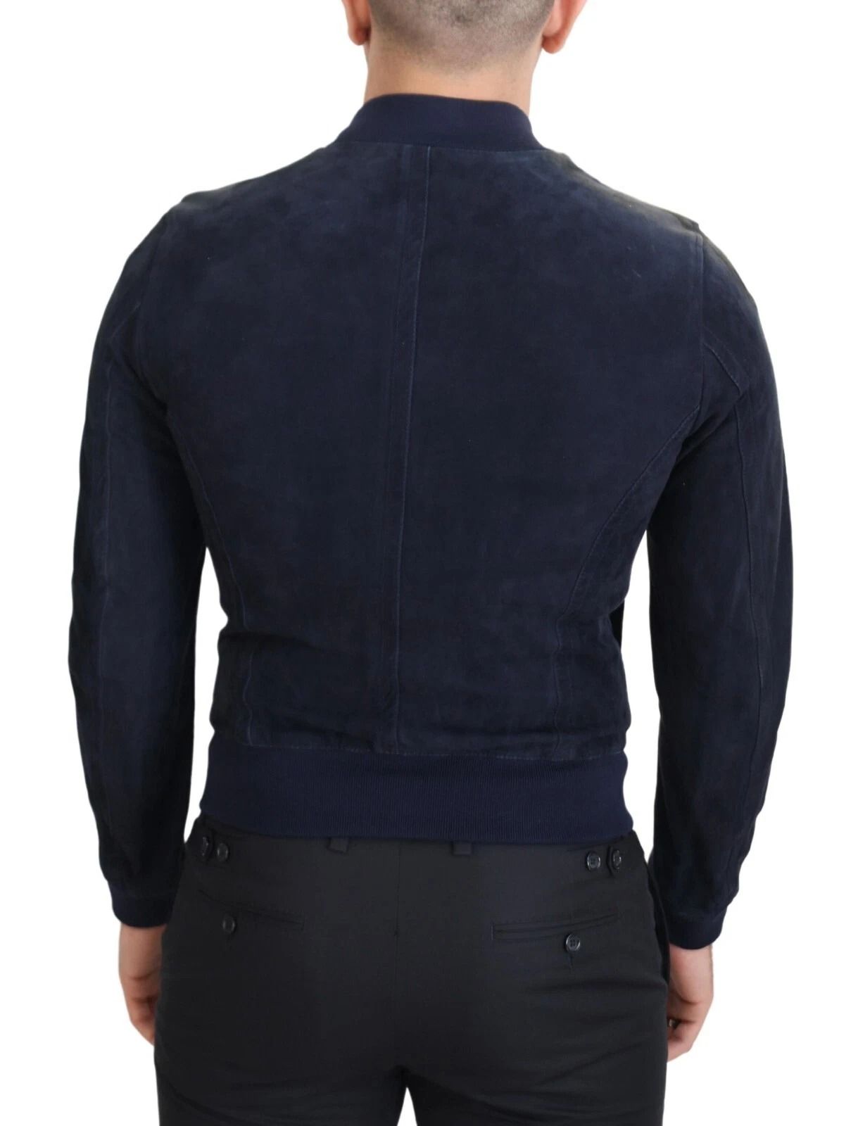 Dark Suede Lambskin Blouson Men's Jacket (Pre-Owned) - Dolce & Gabbana - Modalova