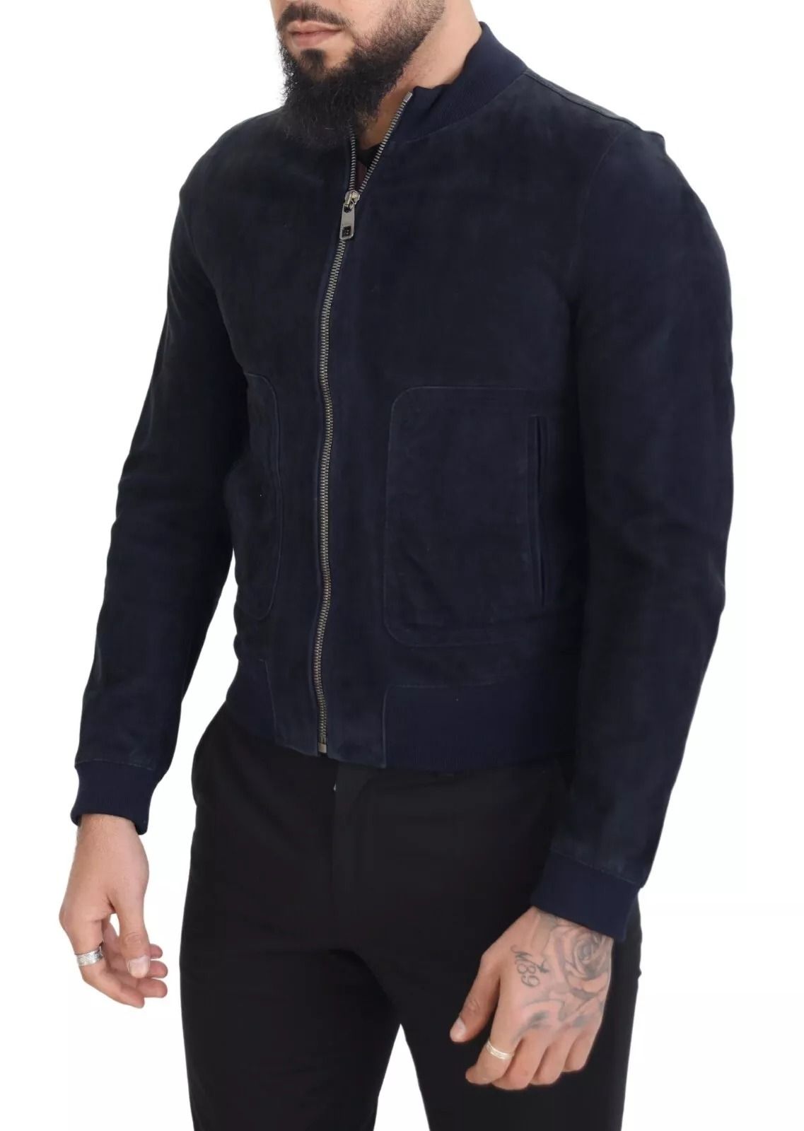 Dark Suede Lambskin Blouson Men's Jacket (Pre-Owned) - Dolce & Gabbana - Modalova