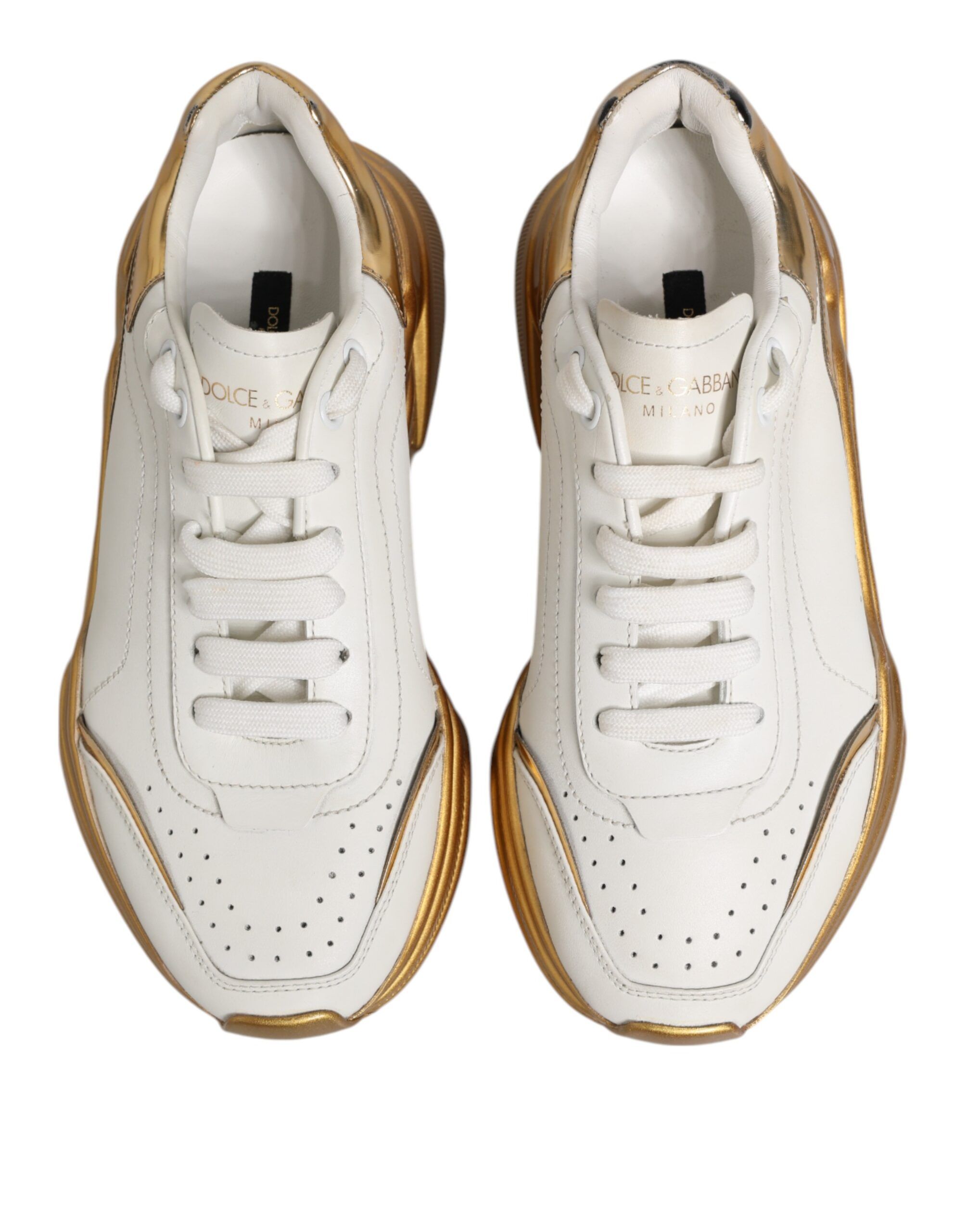 Gold DAYMASTER Leather Sneakers Womens Shoes (Pre-Owned) - Dolce & Gabbana - Modalova