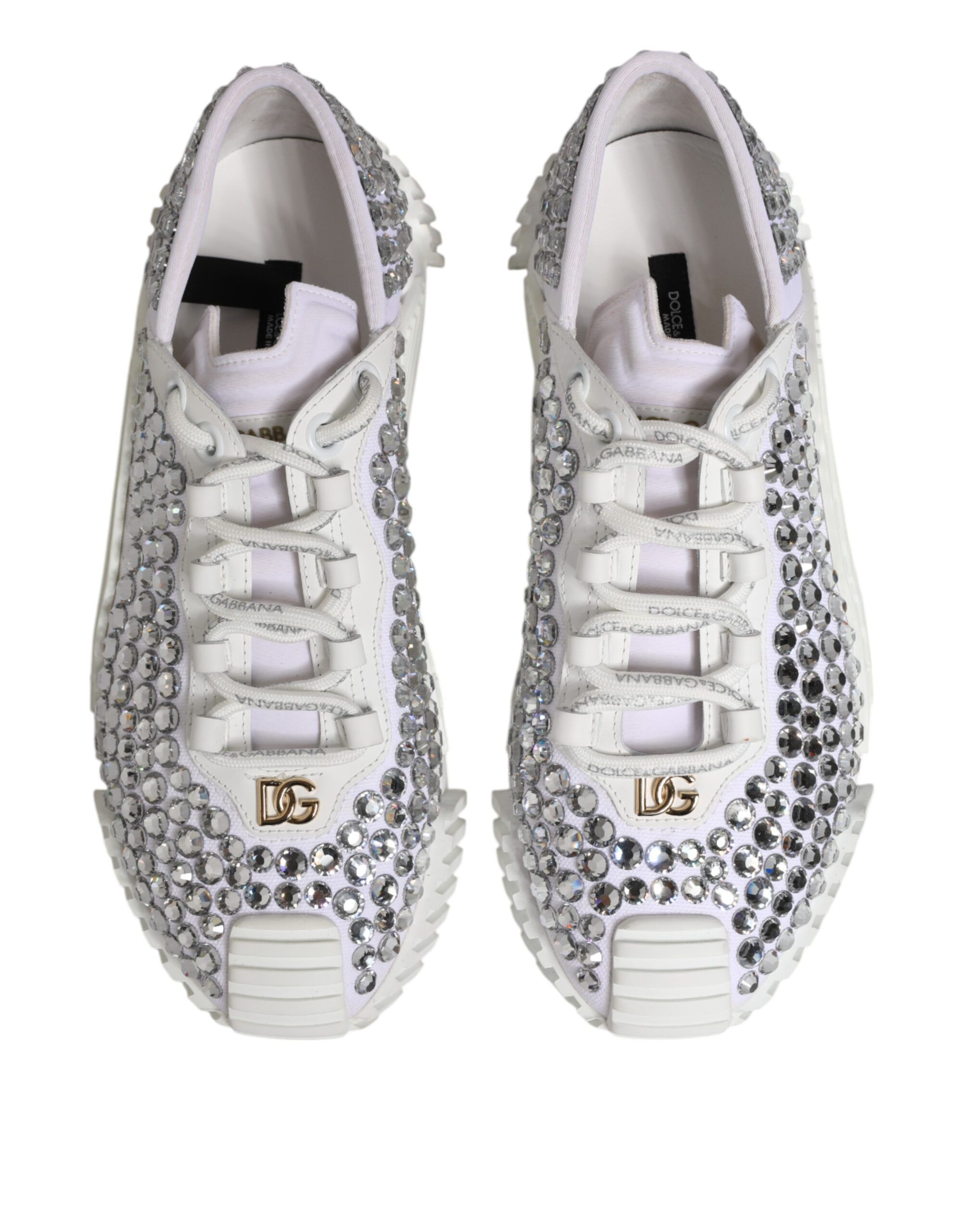 NS1 Canvas Leather Embellished Sneakers Women's Shoes (Pre-Owned) - Dolce & Gabbana - Modalova