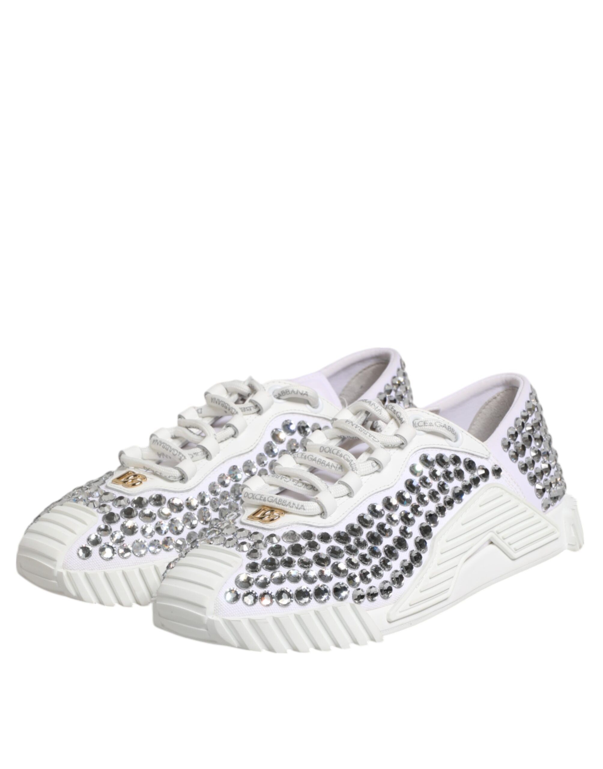 NS1 Canvas Leather Embellished Sneakers Women's Shoes (Pre-Owned) - Dolce & Gabbana - Modalova