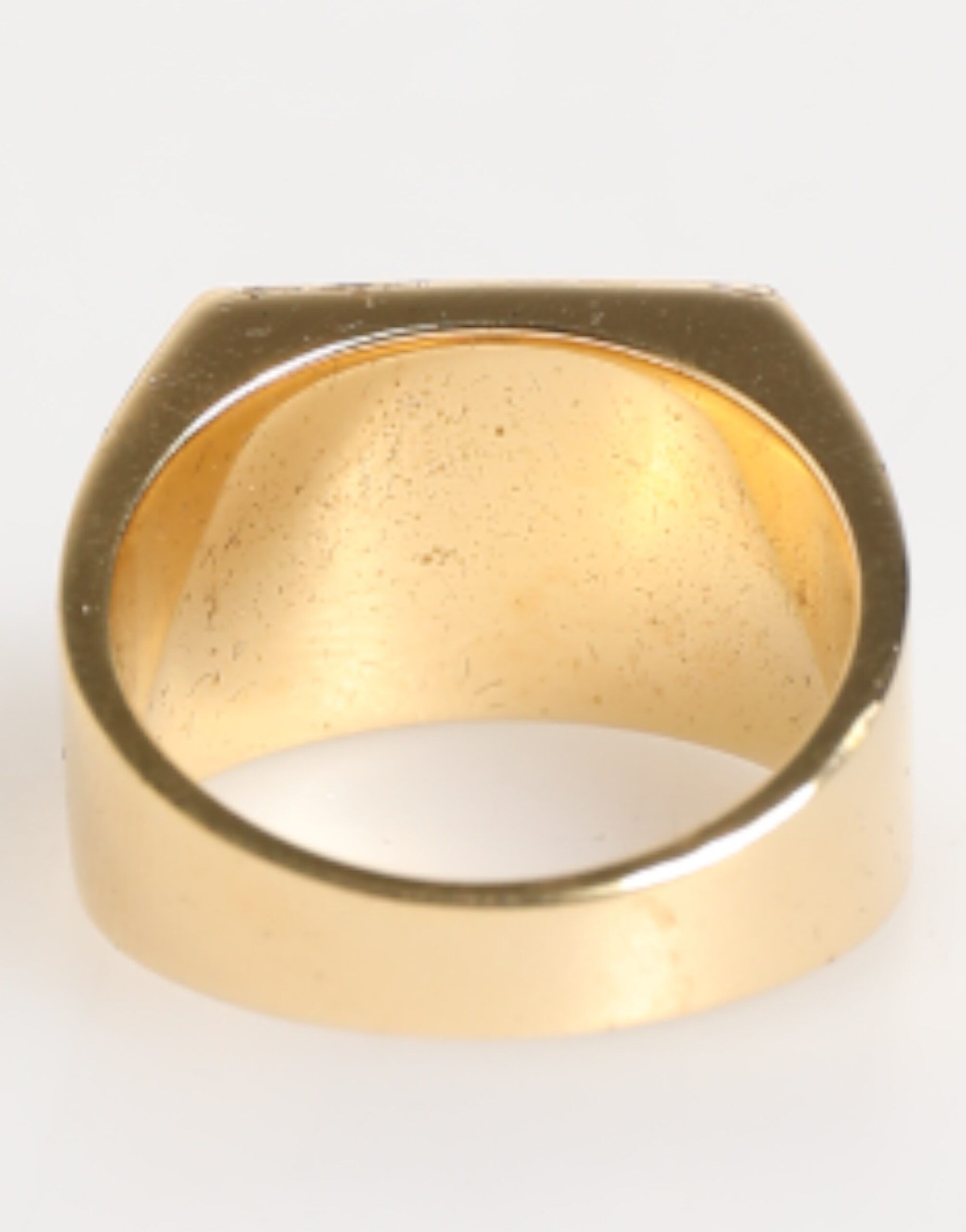 Gold Tone Brass Signet Square DG Logo Plaque Men Men's Ring (Pre-Owned) - Dolce & Gabbana - Modalova