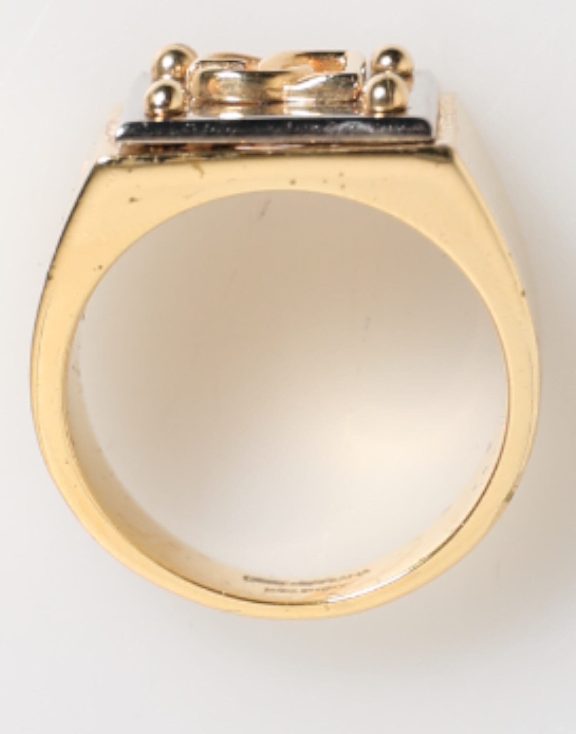 Gold Tone Brass Signet Square DG Logo Plaque Men Men's Ring (Pre-Owned) - Dolce & Gabbana - Modalova