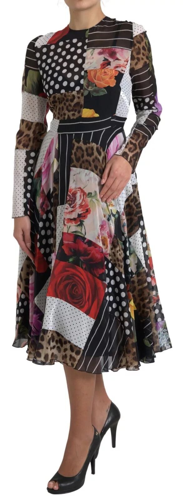 Patchwork Floral Leopard Women's Dress - Dolce & Gabbana - Modalova