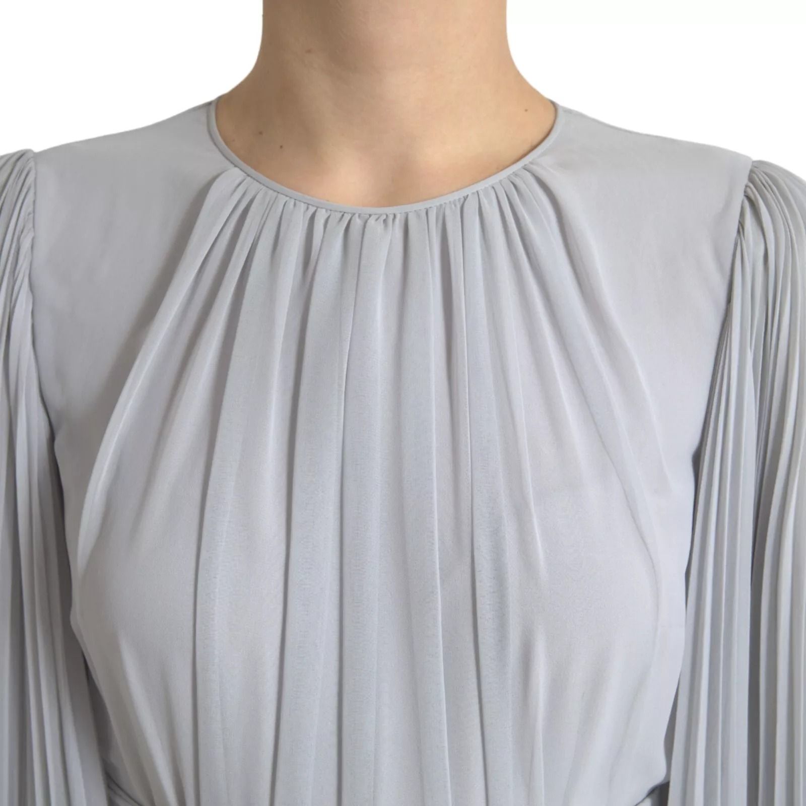 Light Grey Polyester Pleated Long Maxi Women's Dress (Pre-Owned) - Dolce & Gabbana - Modalova
