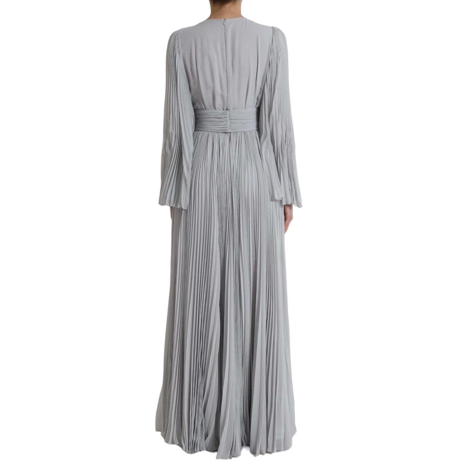 Light Grey Polyester Pleated Long Maxi Women's Dress (Pre-Owned) - Dolce & Gabbana - Modalova