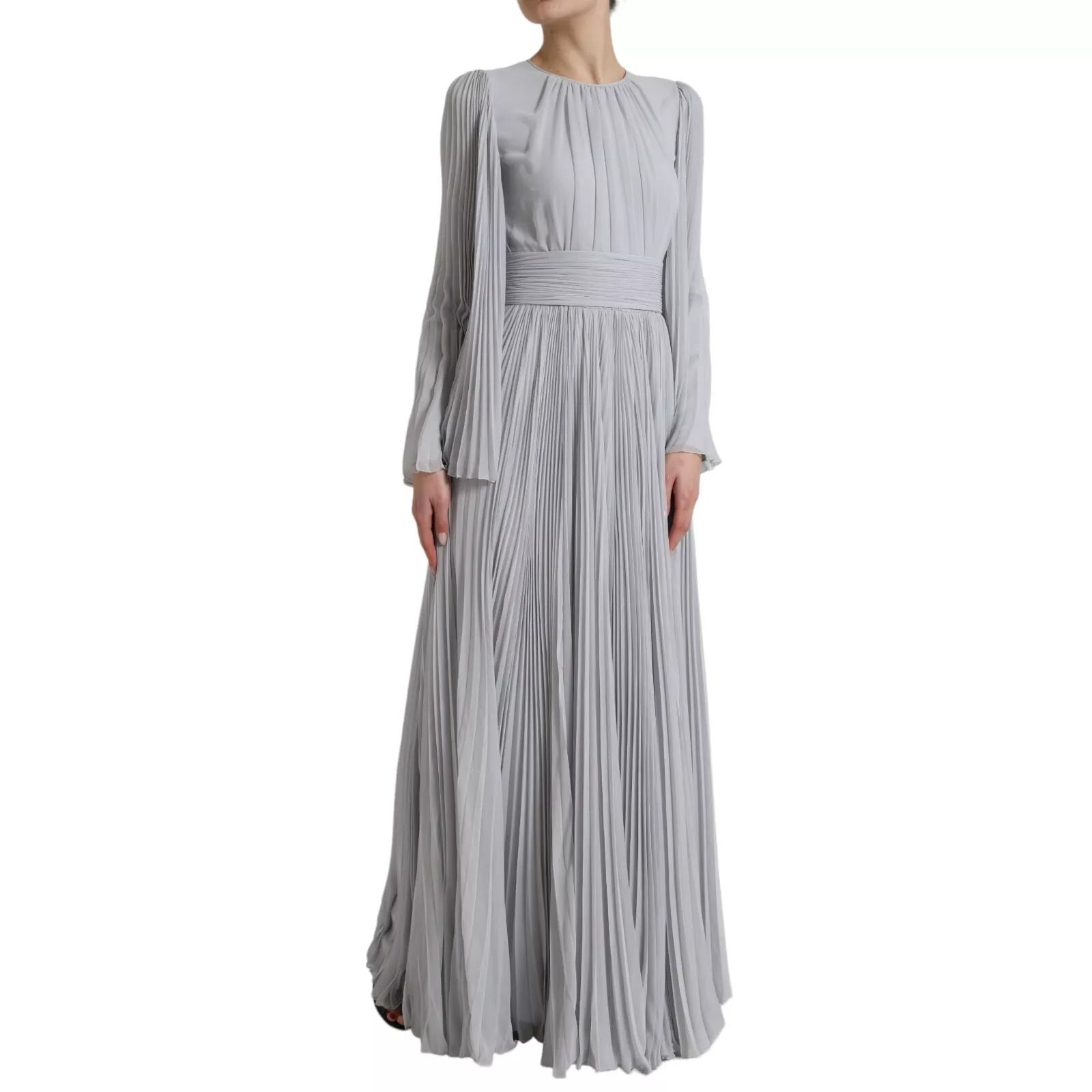 Light Grey Polyester Pleated Long Maxi Women's Dress (Pre-Owned) - Dolce & Gabbana - Modalova