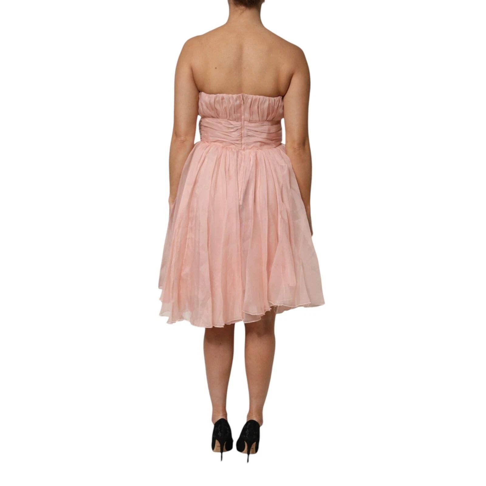 Silk Chiffon A-line Pleated Midi Women's Dress - Dolce & Gabbana - Modalova