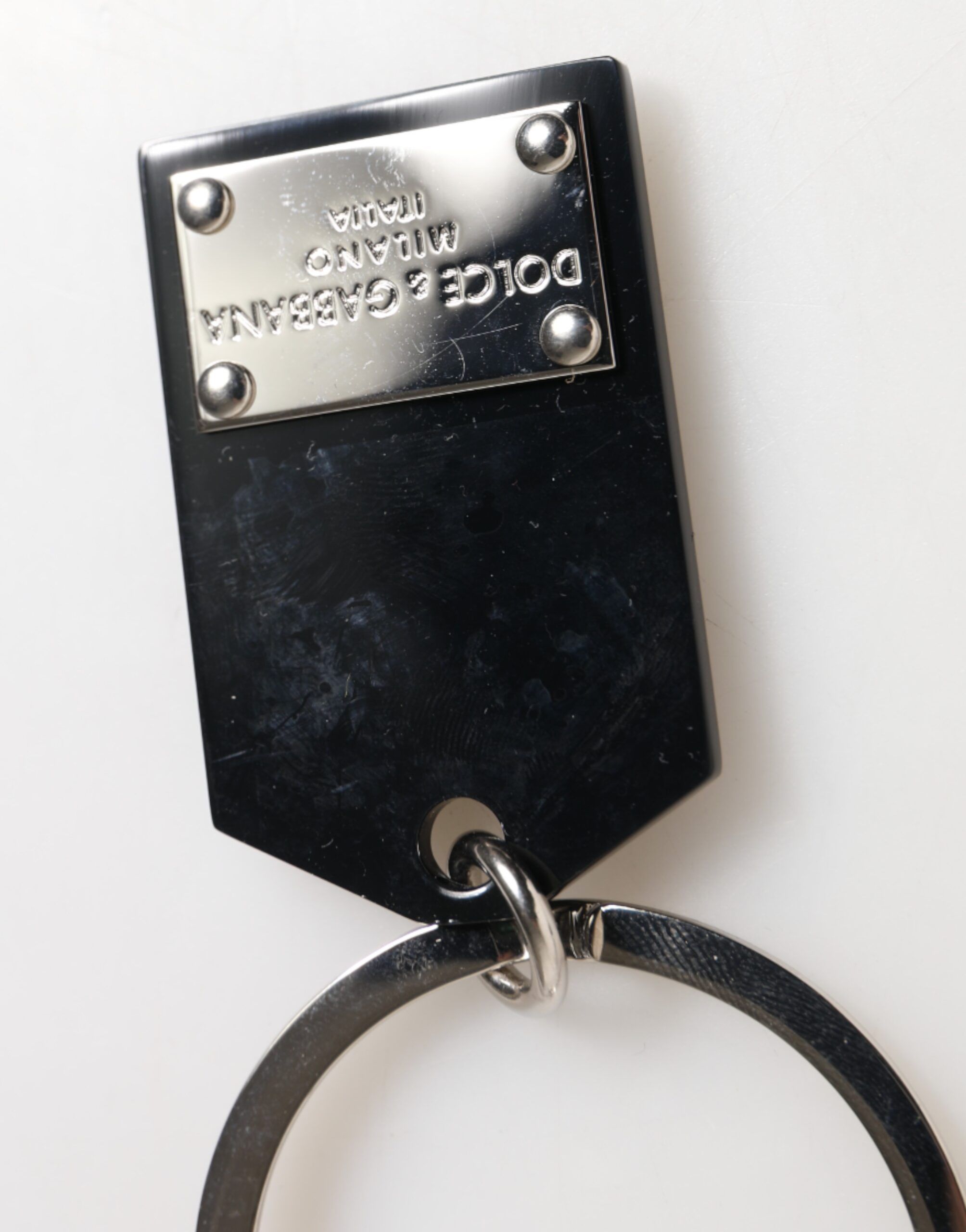 Sint Glass Plaque DG Logo Metal PlateKeychain Men's Keyring - Dolce & Gabbana - Modalova