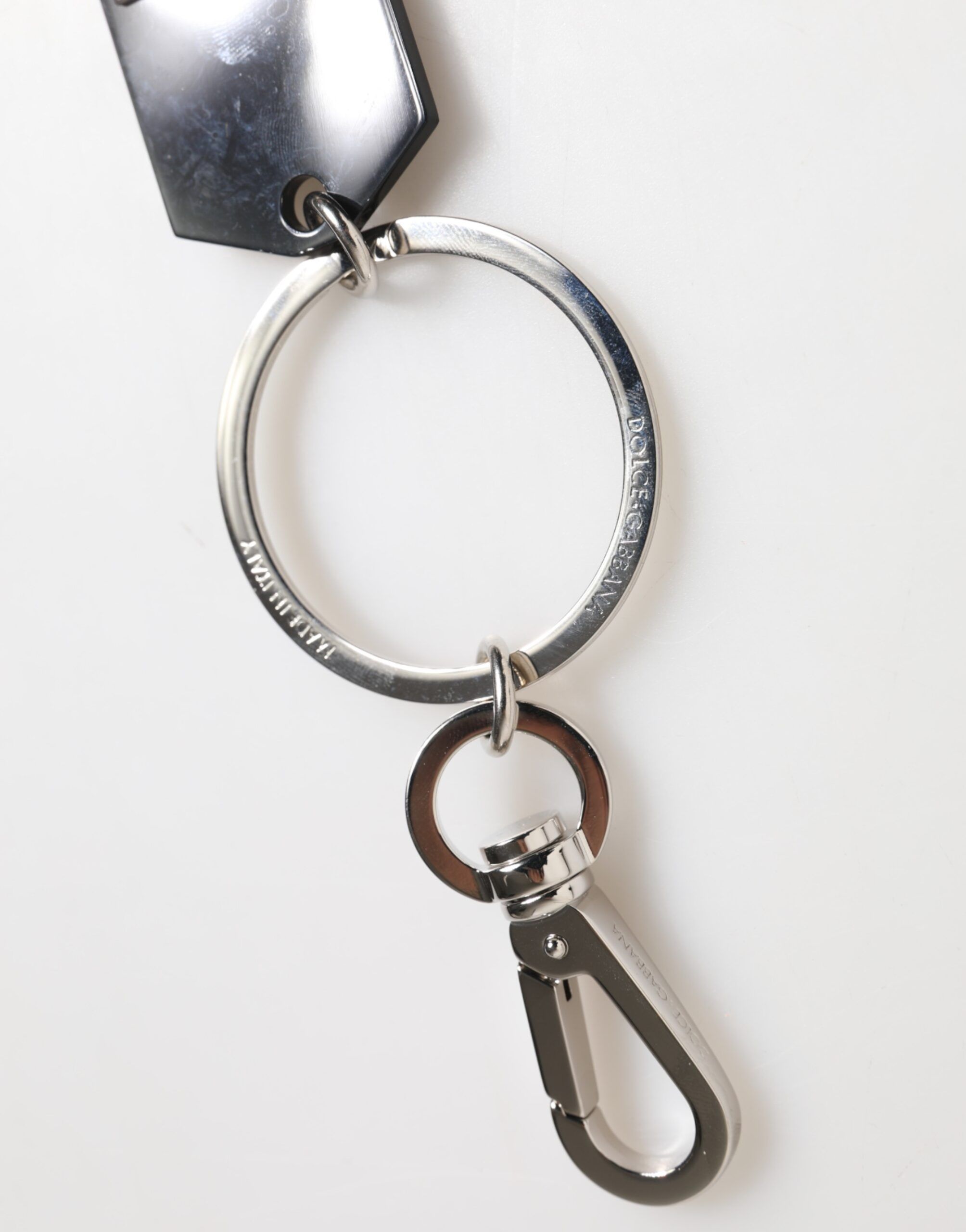 Sint Glass Plaque DG Logo Metal PlateKeychain Men's Keyring - Dolce & Gabbana - Modalova