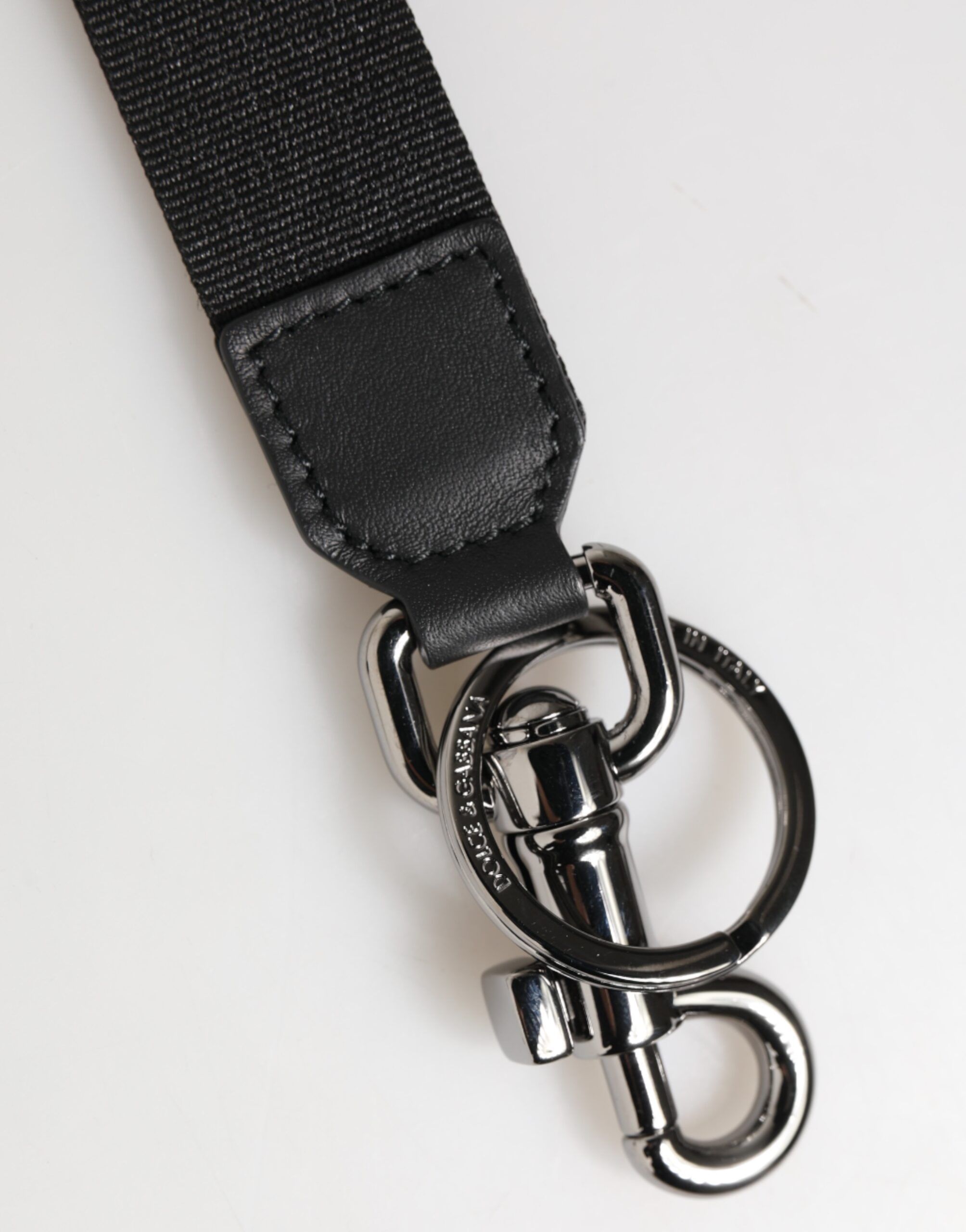 Blue DG Logo Polyester Brass Holder Keychain Men's Keyring - Dolce & Gabbana - Modalova
