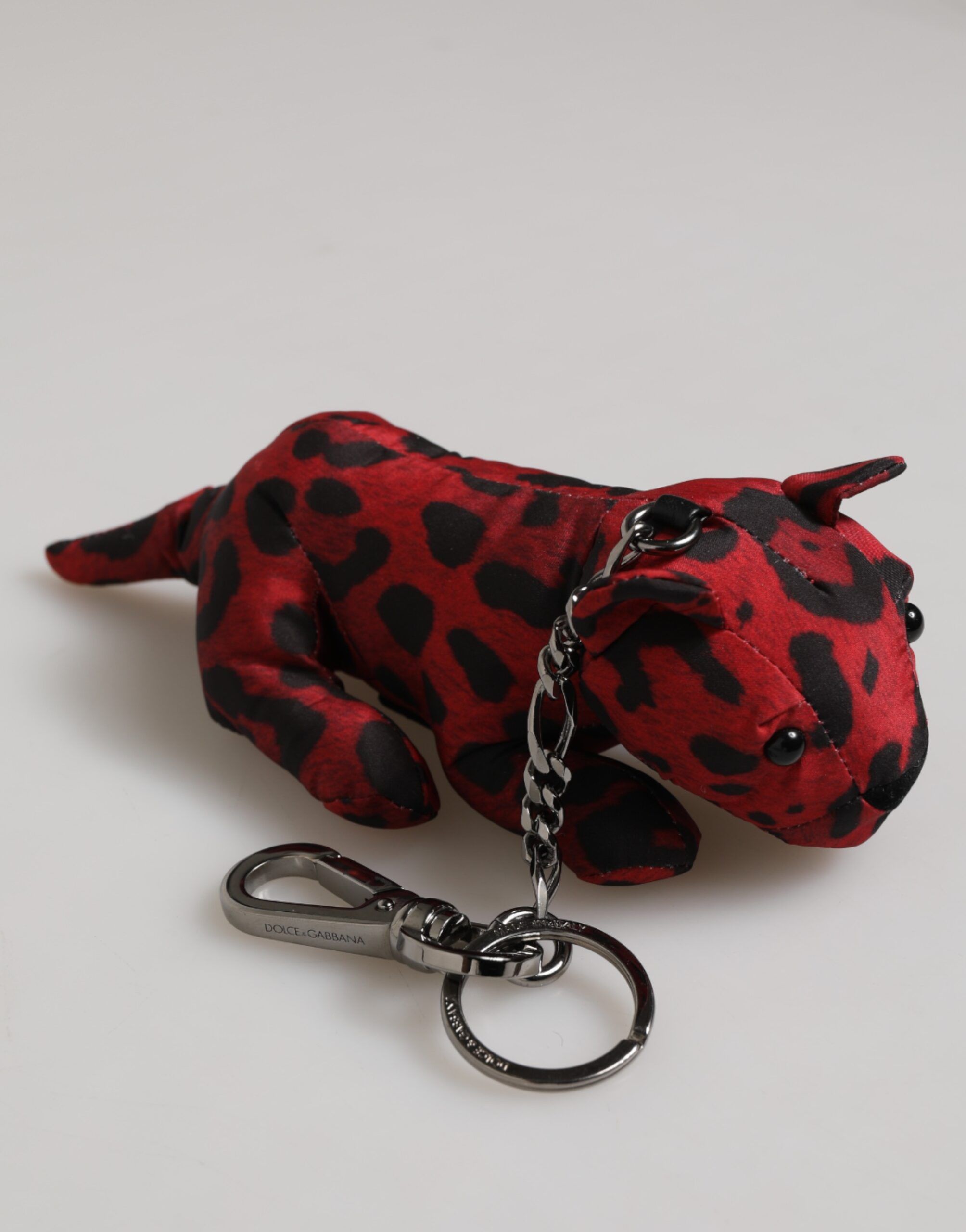 Red Black Polyester Animal Silhouette Bag Keychain Men's Keyring - Dolce & Gabbana - Modalova