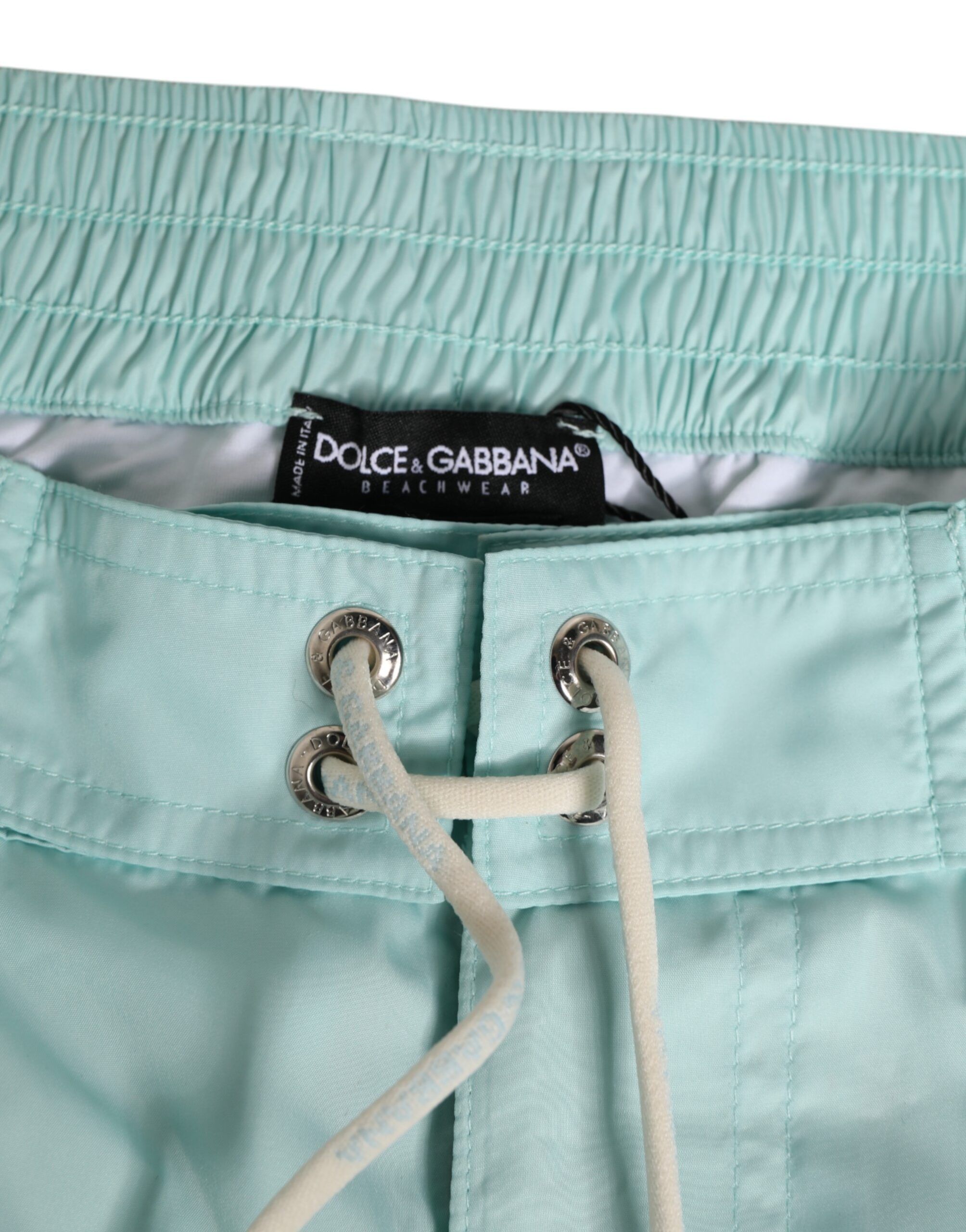 Aqua Blue Polyester Beachwear Men Shorts Men's Swimwear - Dolce & Gabbana - Modalova