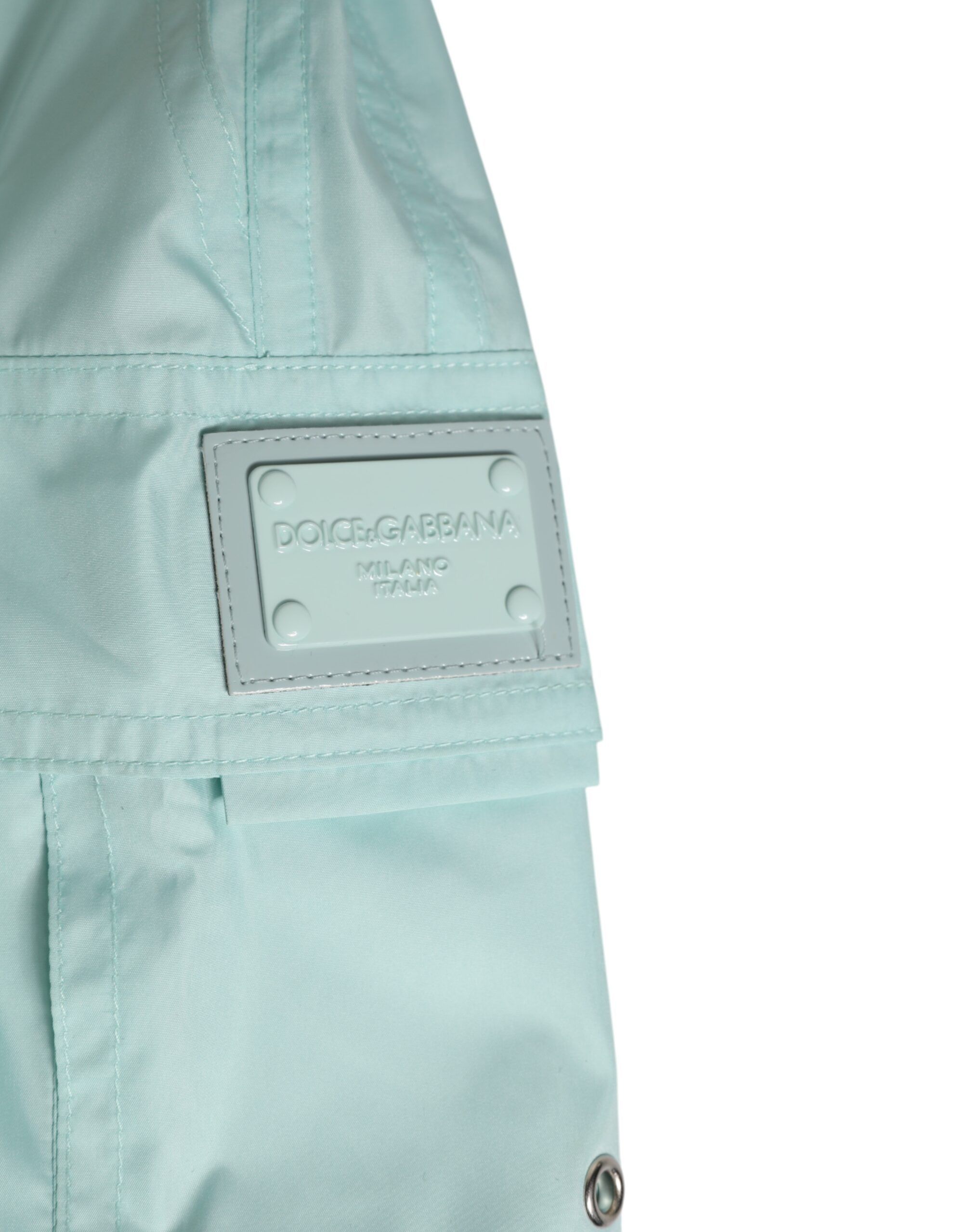 Aqua Blue Polyester Beachwear Men Shorts Men's Swimwear - Dolce & Gabbana - Modalova