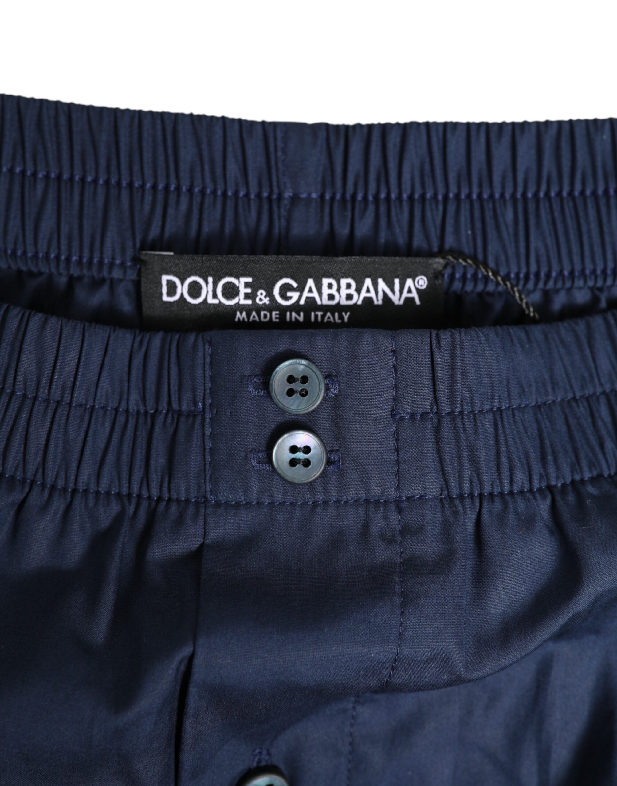 Cotton Elastic Waistband Button Men's Swimwear - Dolce & Gabbana - Modalova