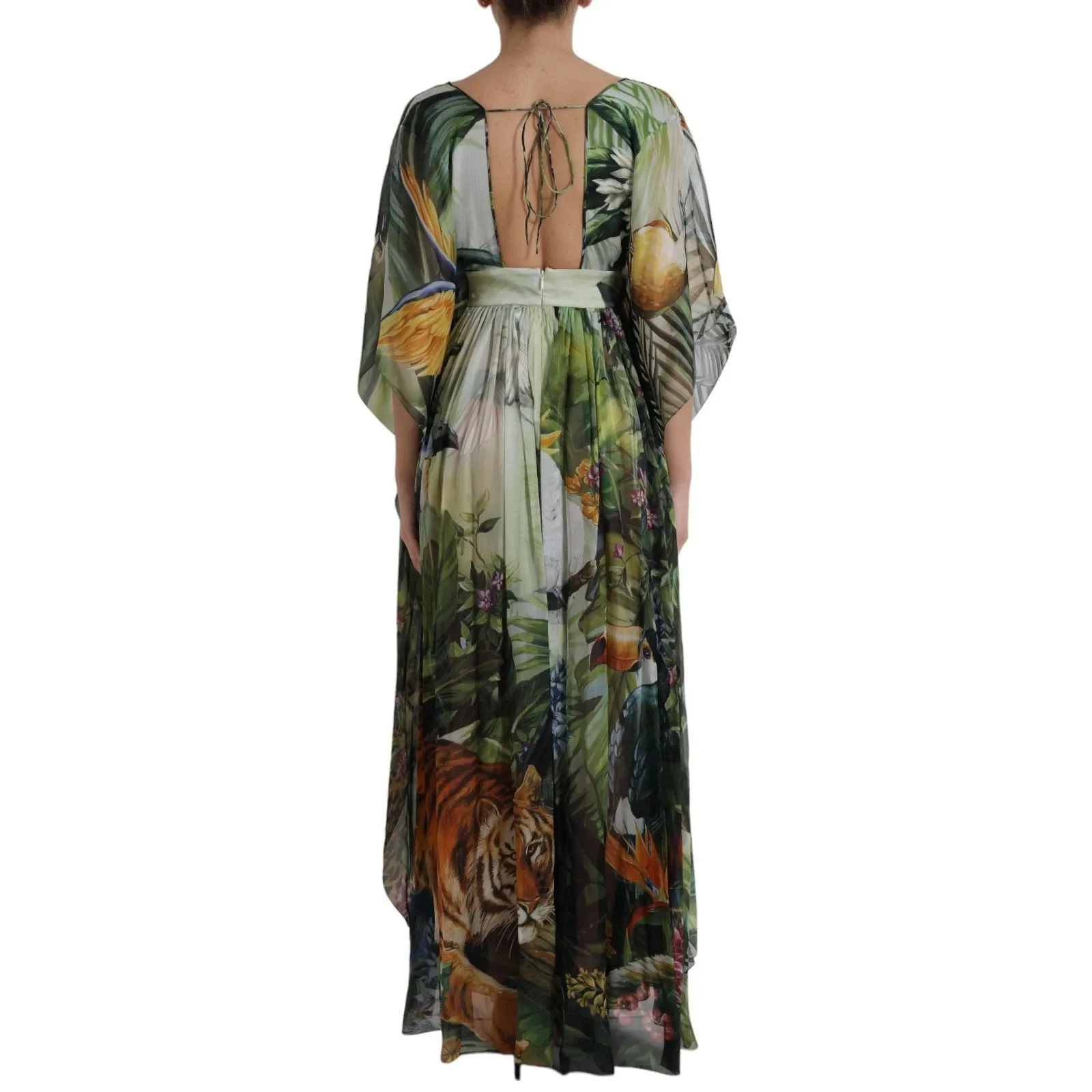 Silk Jungle Print Women Maxi Women's Dress - Dolce & Gabbana - Modalova