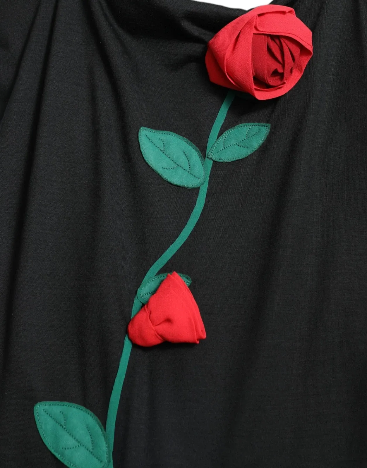 Wool Sleeveless Rose Applique Women's Dress - Dolce & Gabbana - Modalova