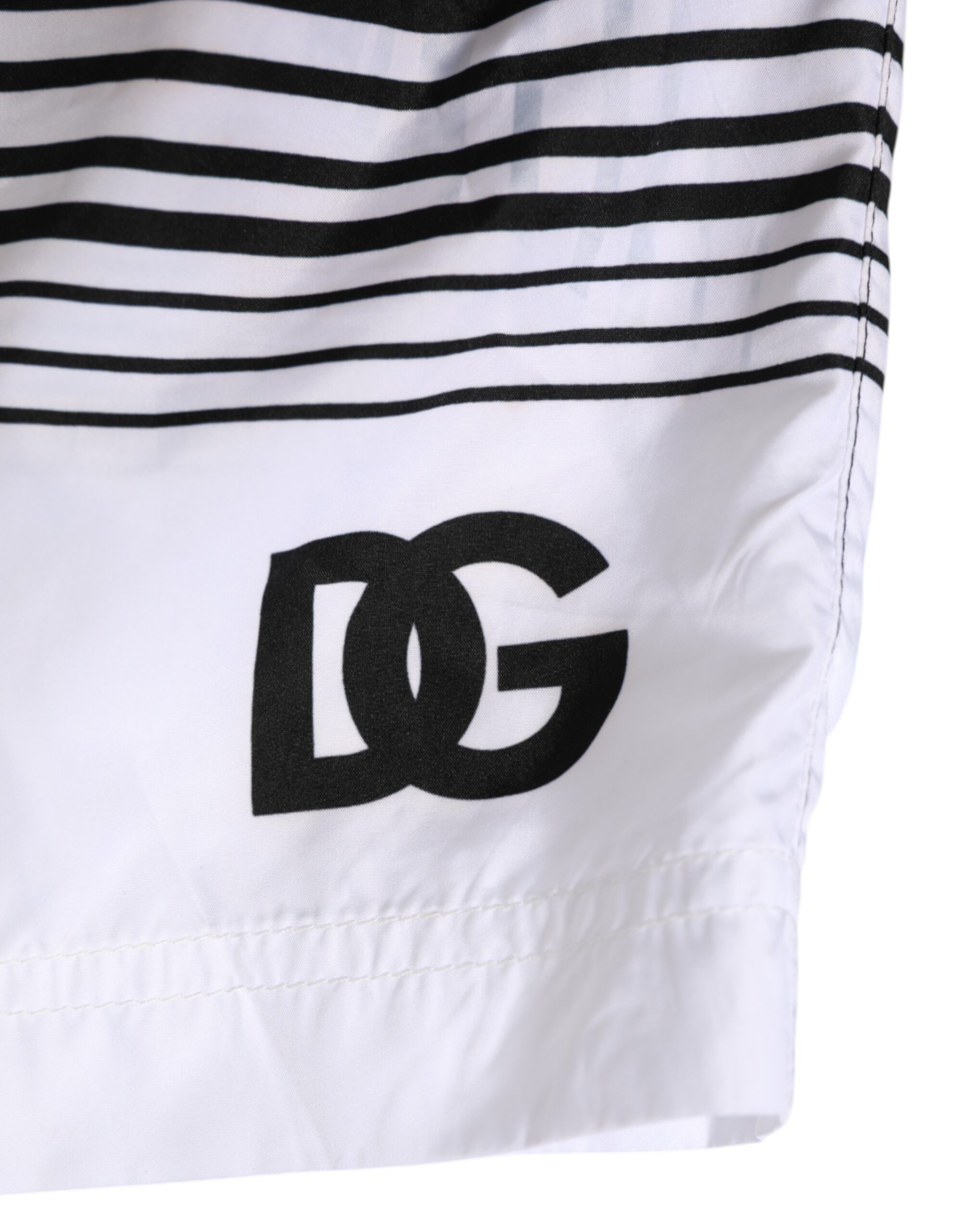 Black White Striped DG Logo Men Short Men's Swimwear (Pre-Owned) - Dolce & Gabbana - Modalova