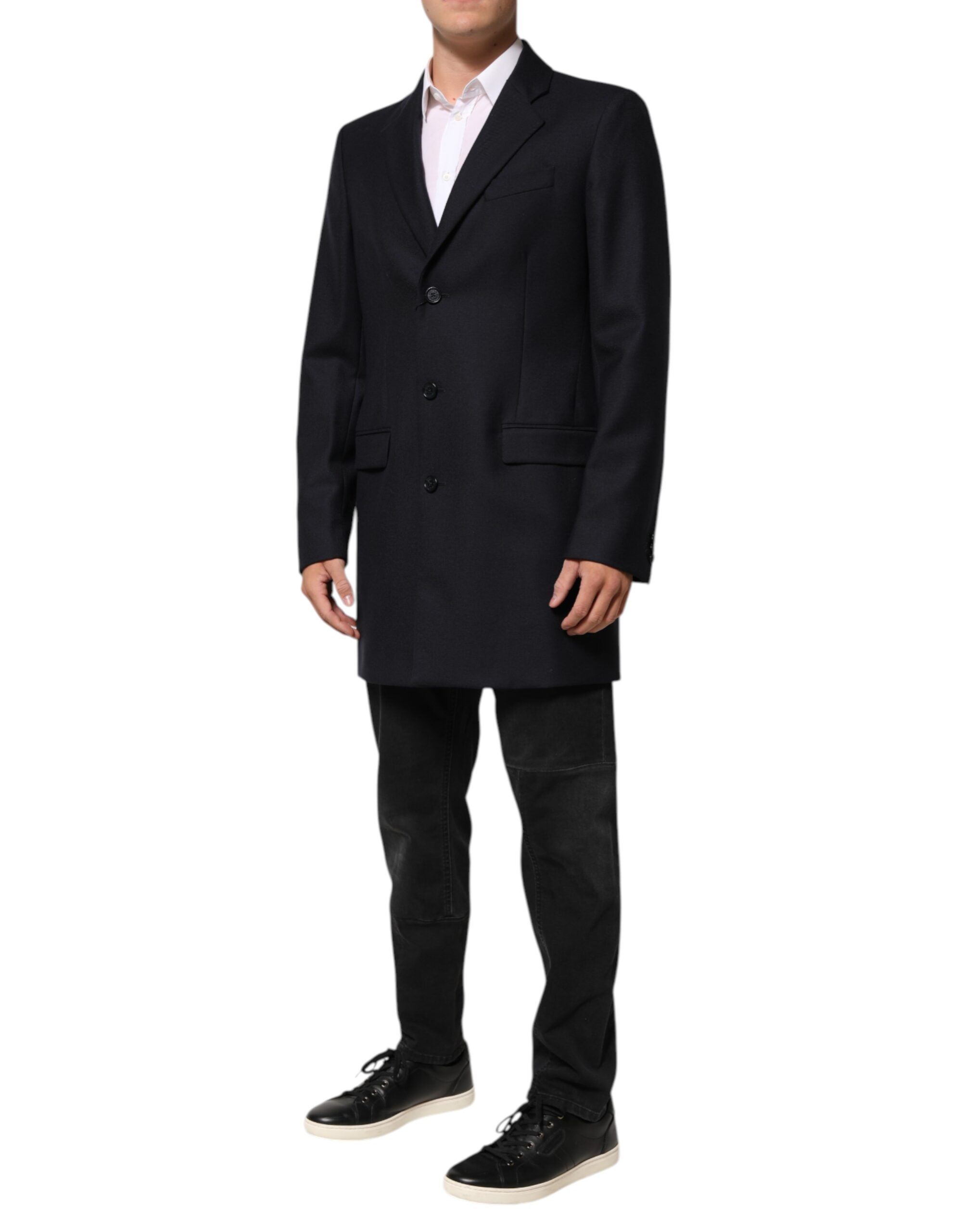 Dark Wool Men Jacket Coat Blazer Men's Suit - Dolce & Gabbana - Modalova