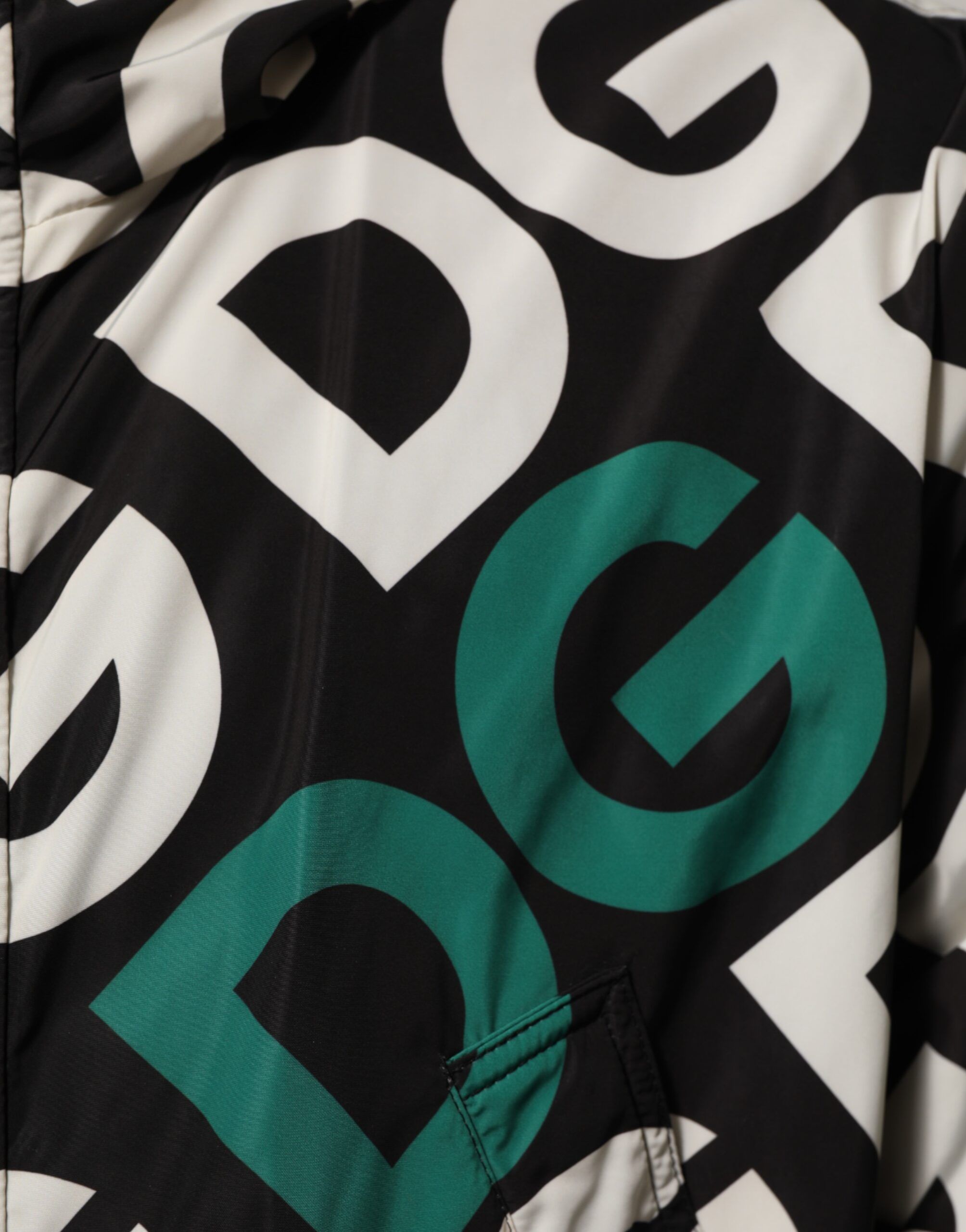 Black White Logo Print Hooded Coat Men Men's Jacket - Dolce & Gabbana - Modalova
