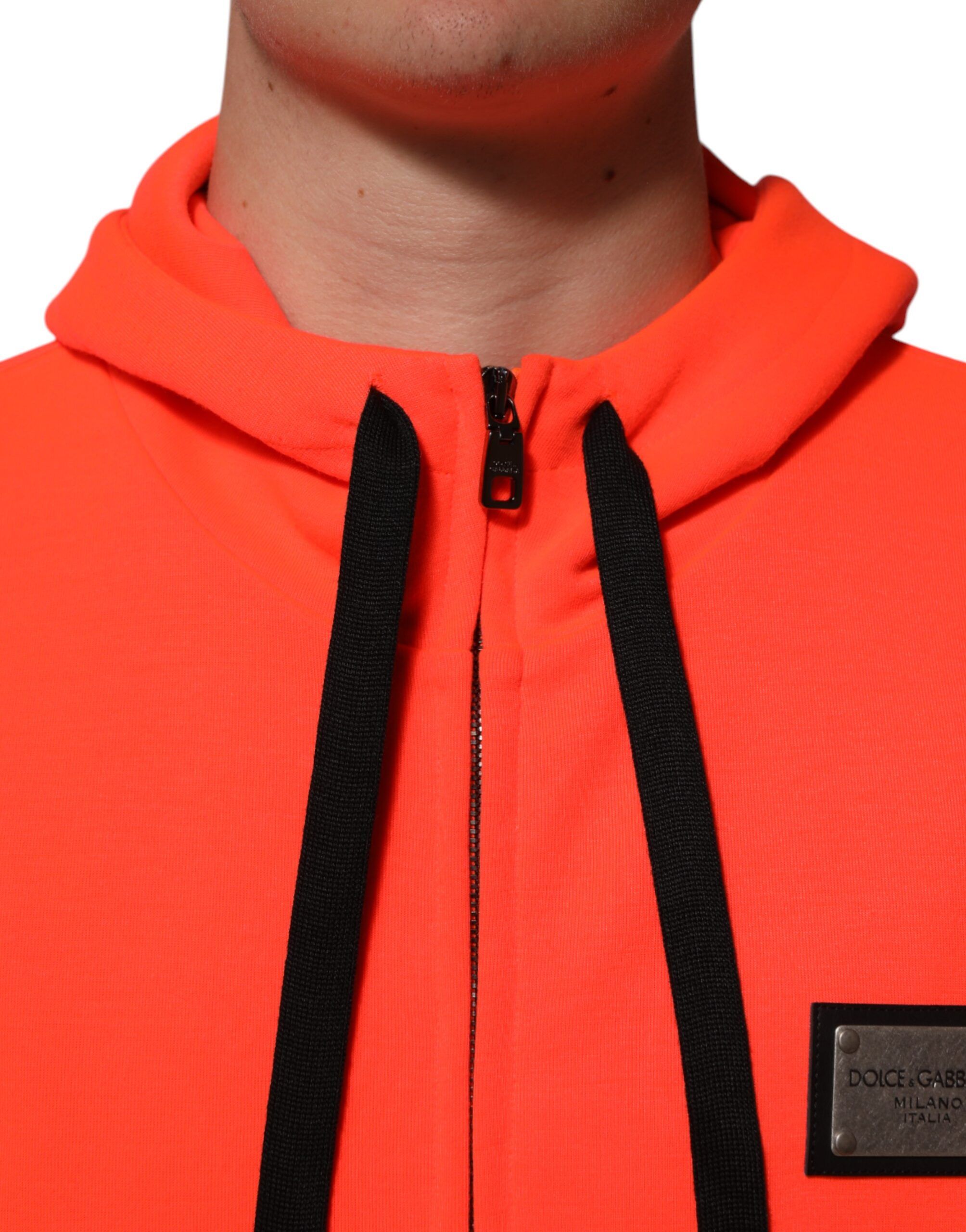 Fluorescent Polyester Logo Patch Hoodie Men's Sweater - Dolce & Gabbana - Modalova