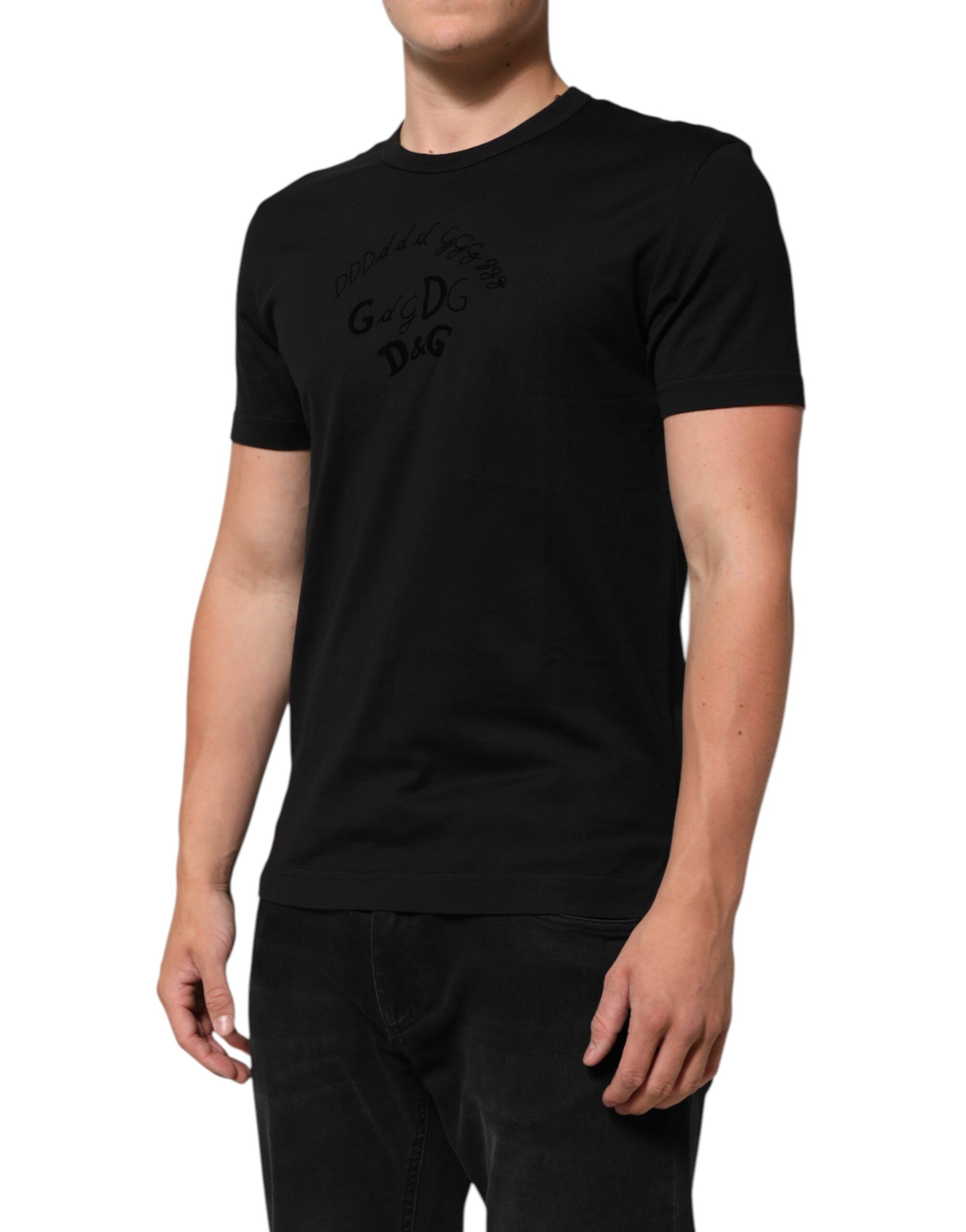 Cotton Velvet Logo Print Men Men's T-shirt - Dolce & Gabbana - Modalova