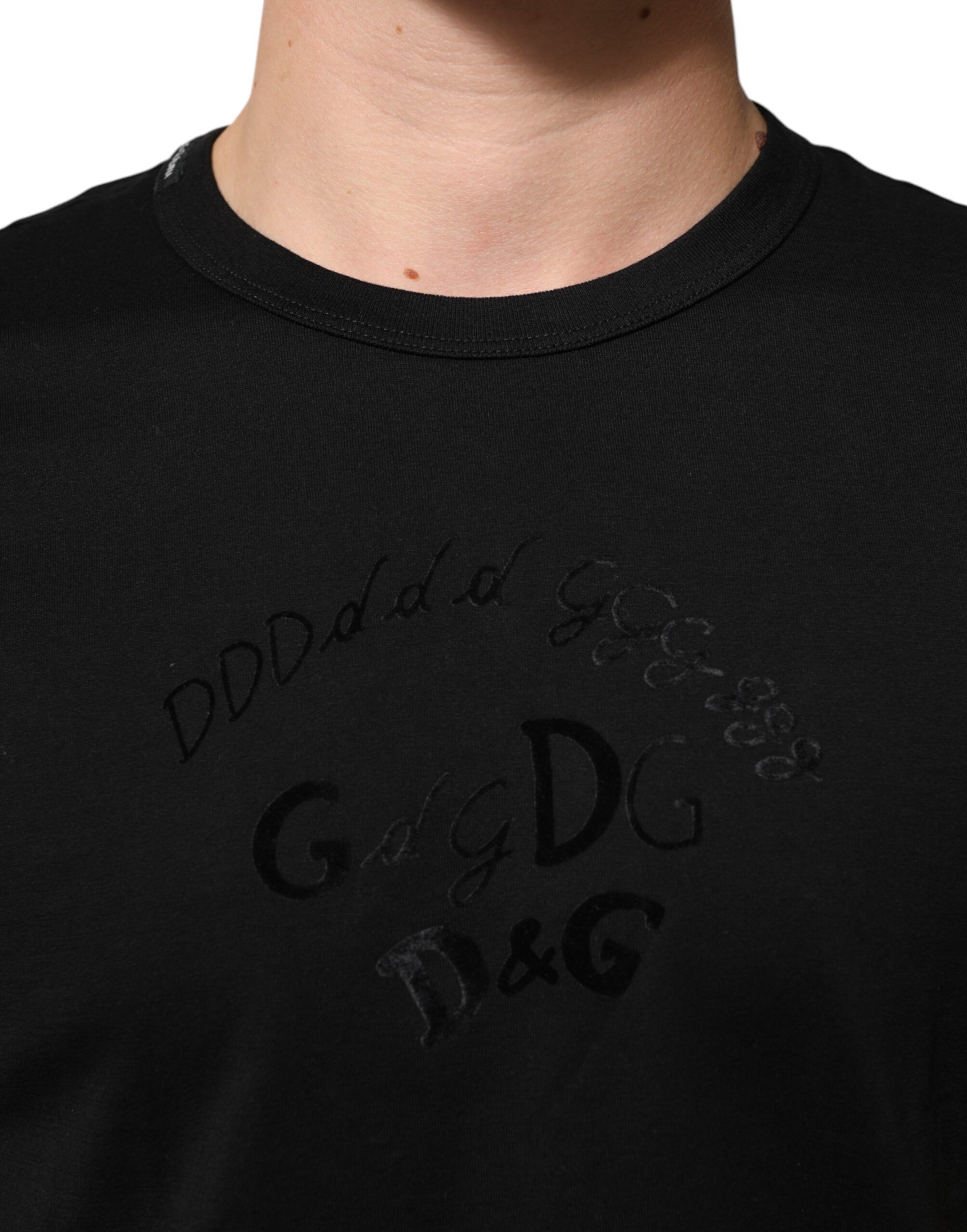 Cotton Velvet Logo Print Men Men's T-shirt - Dolce & Gabbana - Modalova