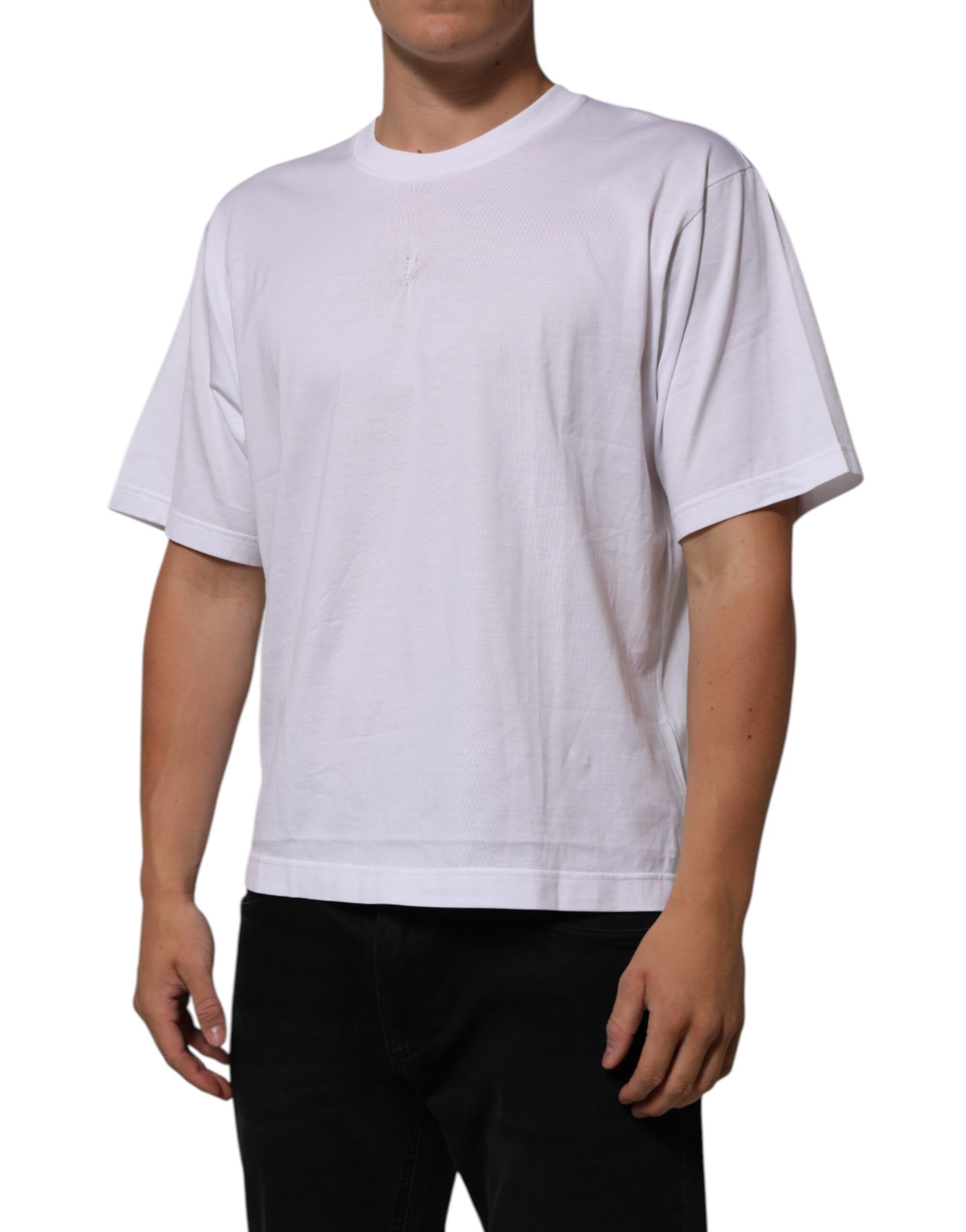 Cotton Logo Patch Crew Neck Men Men's T-shirt (Pre-Owned) - Dolce & Gabbana - Modalova