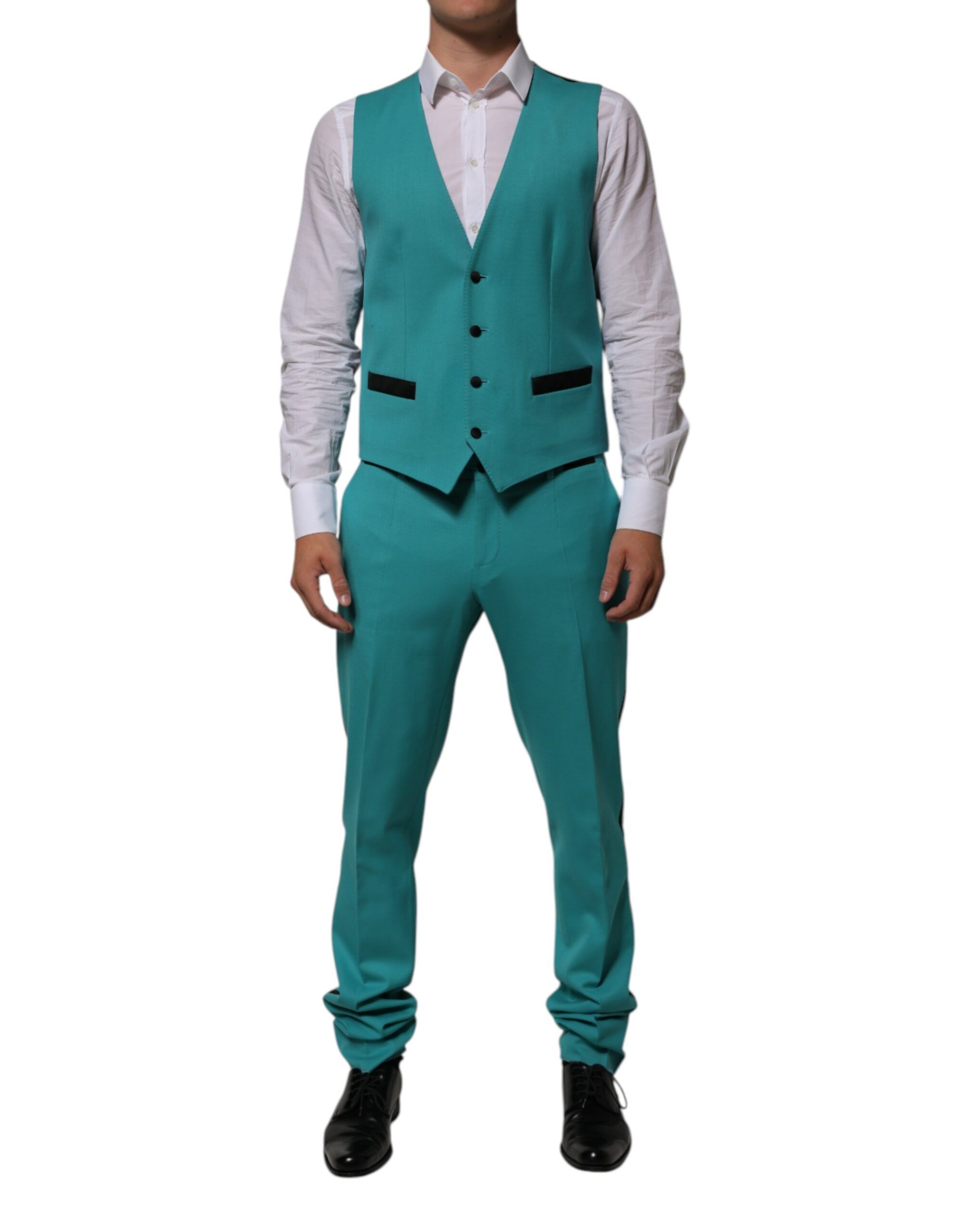 Cyan 3 Piece Wool Silk Blend Suit Men's SICILIA (Pre-Owned) - Dolce & Gabbana - Modalova