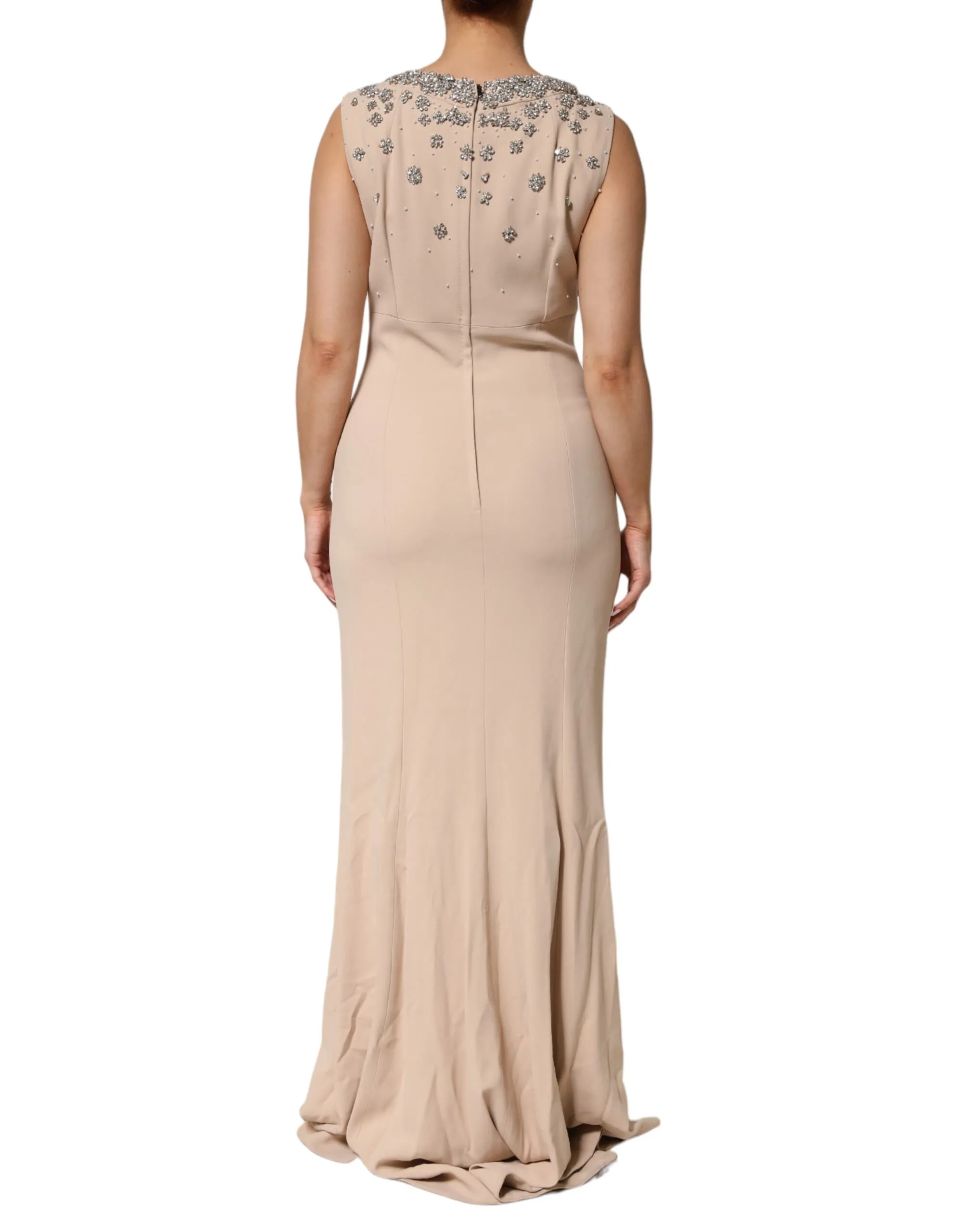 Ecru Beaded Crystal Embellished Women's Dress (Pre-Owned) - Dolce & Gabbana - Modalova