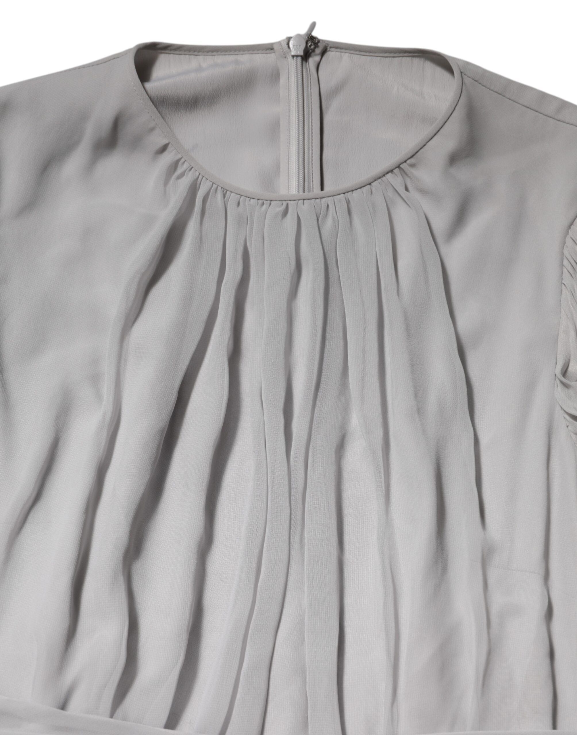 Pleated Maxi Long Sleeve Silk Blend Gown Women's Dress (Pre-Owned) - Dolce & Gabbana - Modalova