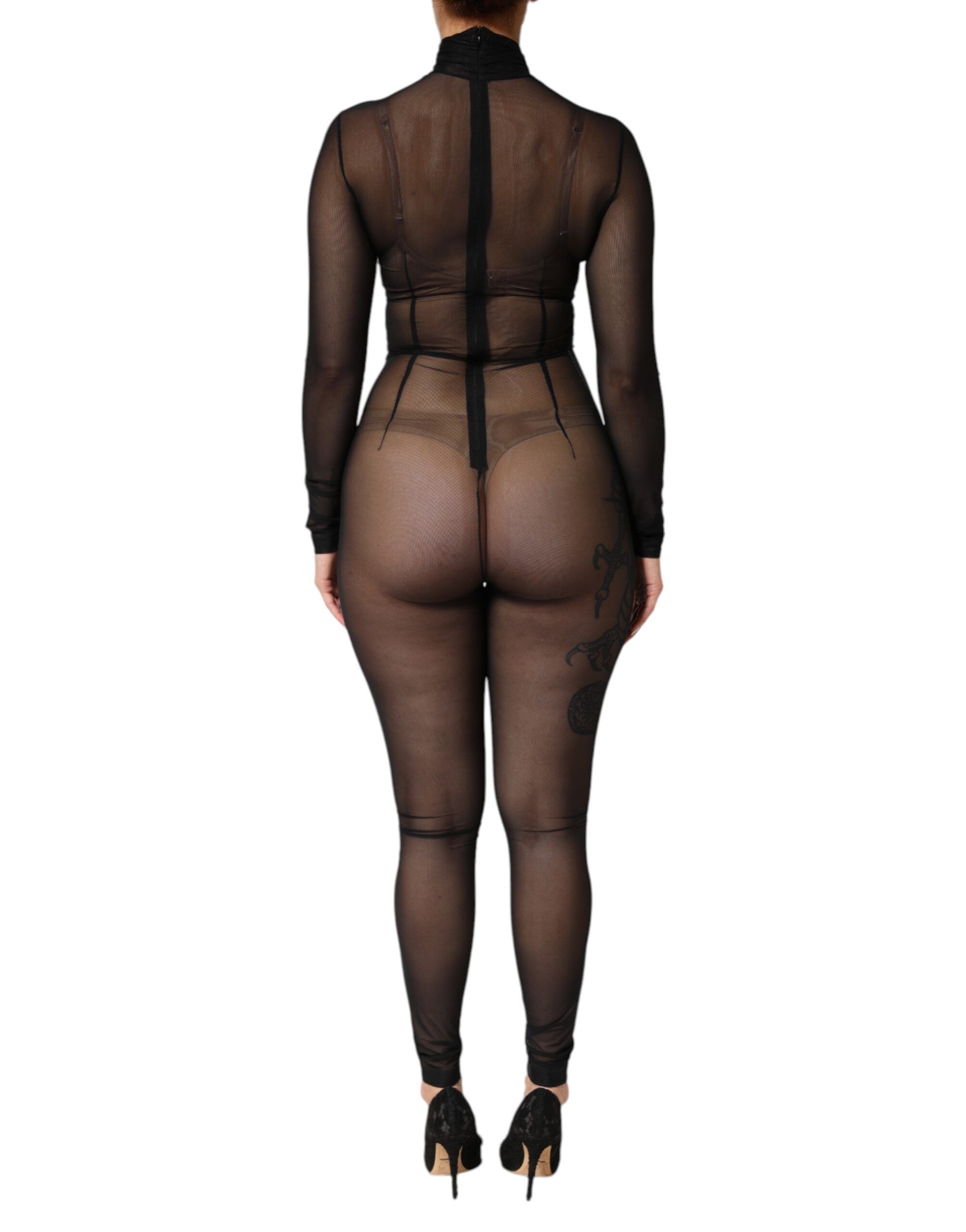 Sheer Mesh Long Sleeve Jumpsuit Bodysuit Women's Dress (Pre-Owned) - Dolce & Gabbana - Modalova