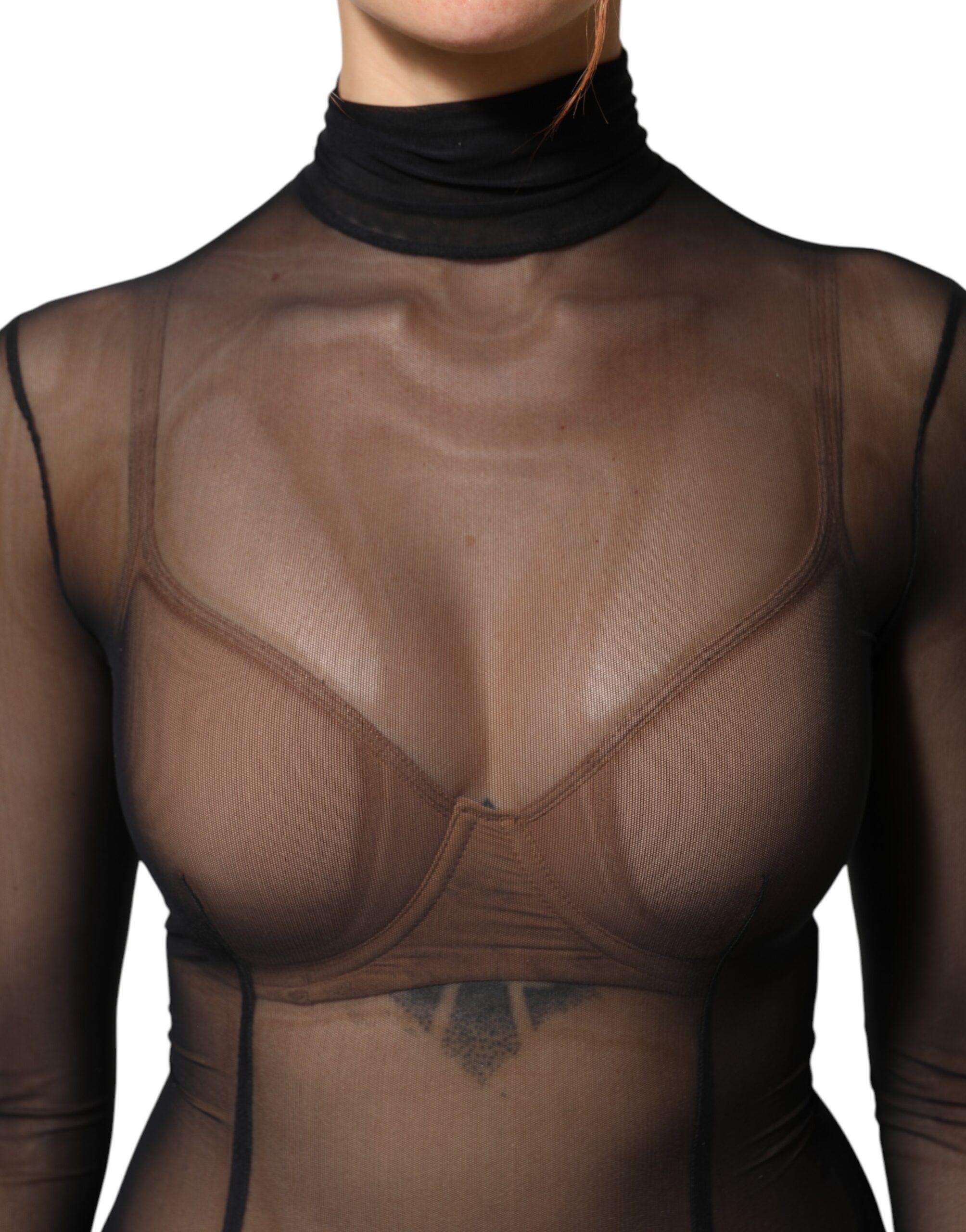 Sheer Mesh Long Sleeve Jumpsuit Bodysuit Women's Dress (Pre-Owned) - Dolce & Gabbana - Modalova