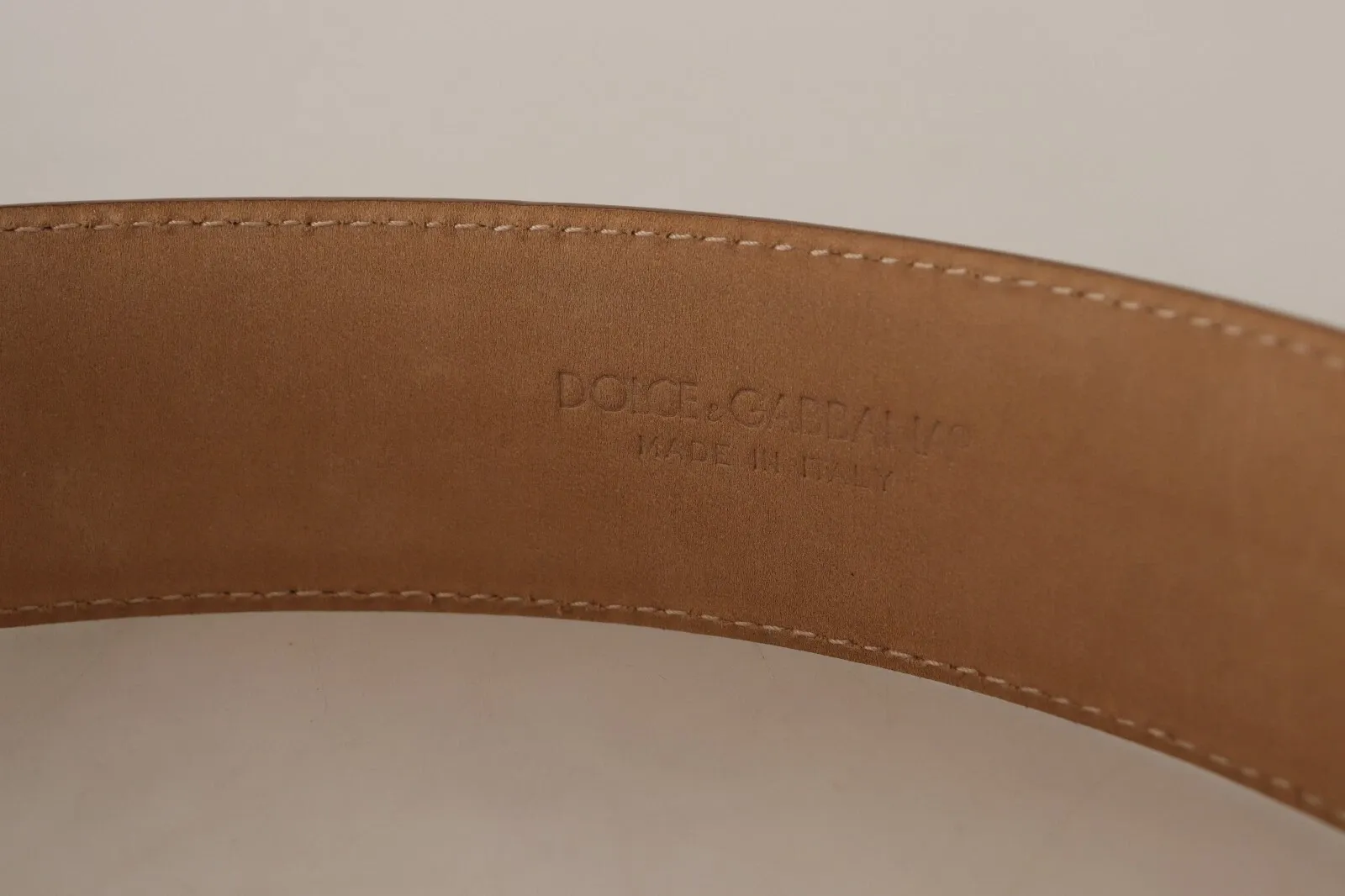 Leather Gold Metal Oval Buckle Women's Belt - Dolce & Gabbana - Modalova