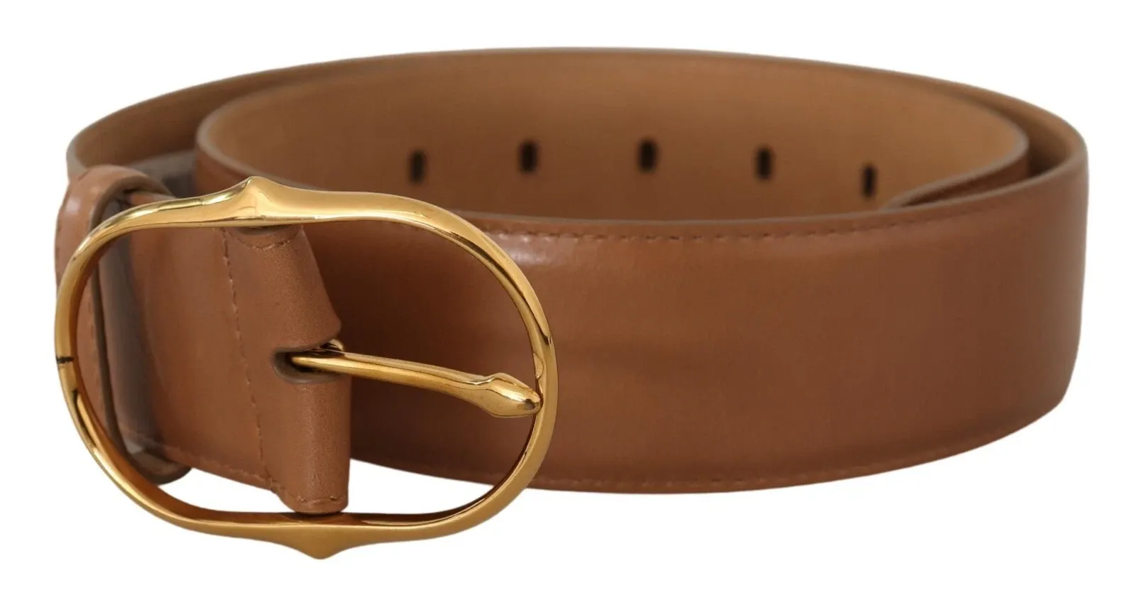 Leather Gold Metal Oval Buckle Women's Belt - Dolce & Gabbana - Modalova