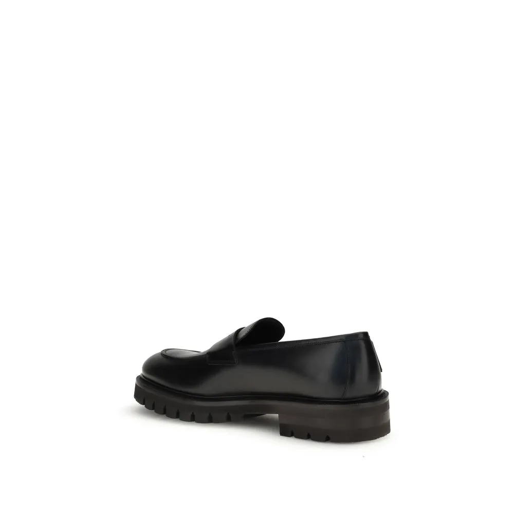 Calf Leather Bos Taurus Slip-On Men's Loafers - Ferragamo - Modalova