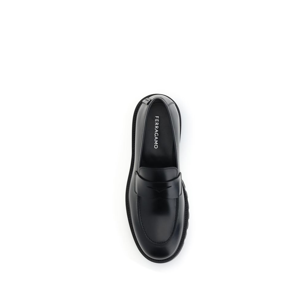 Calf Leather Bos Taurus Slip-On Men's Loafers - Ferragamo - Modalova