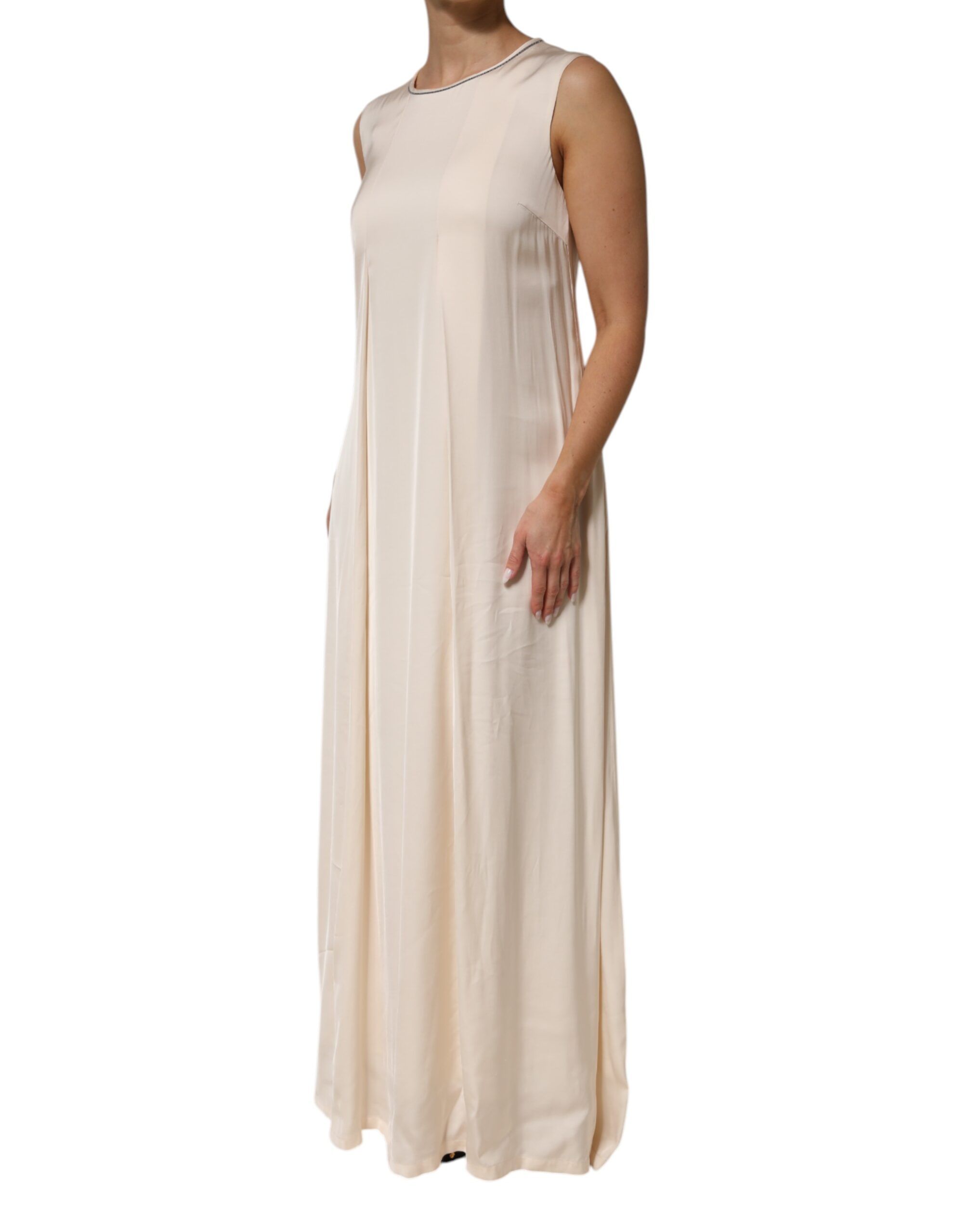 Viscose Pleated Sleeveless Long Maxi Women's Dress (Pre-Owned) - Peserico - Modalova