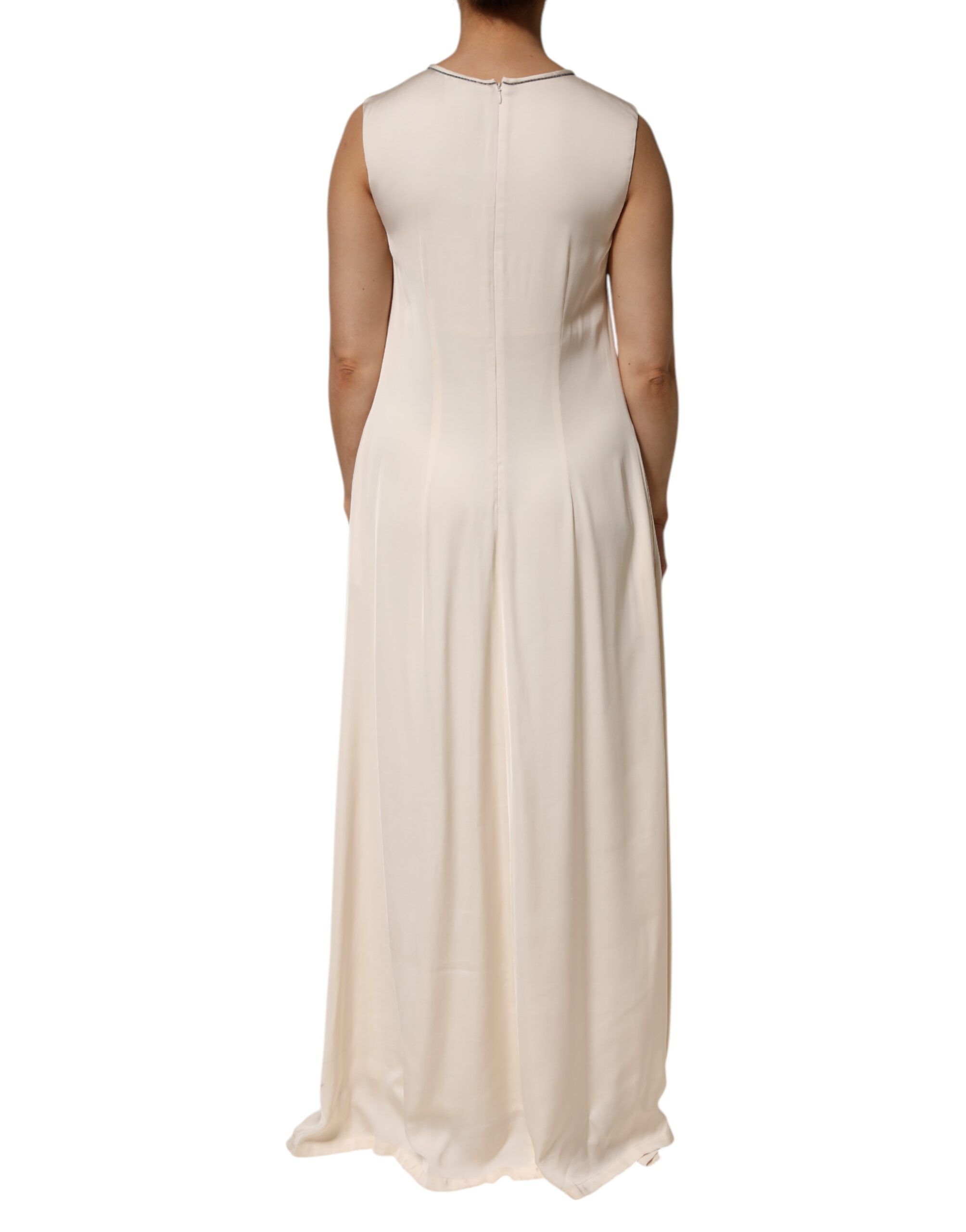Viscose Pleated Sleeveless Long Maxi Women's Dress (Pre-Owned) - Peserico - Modalova