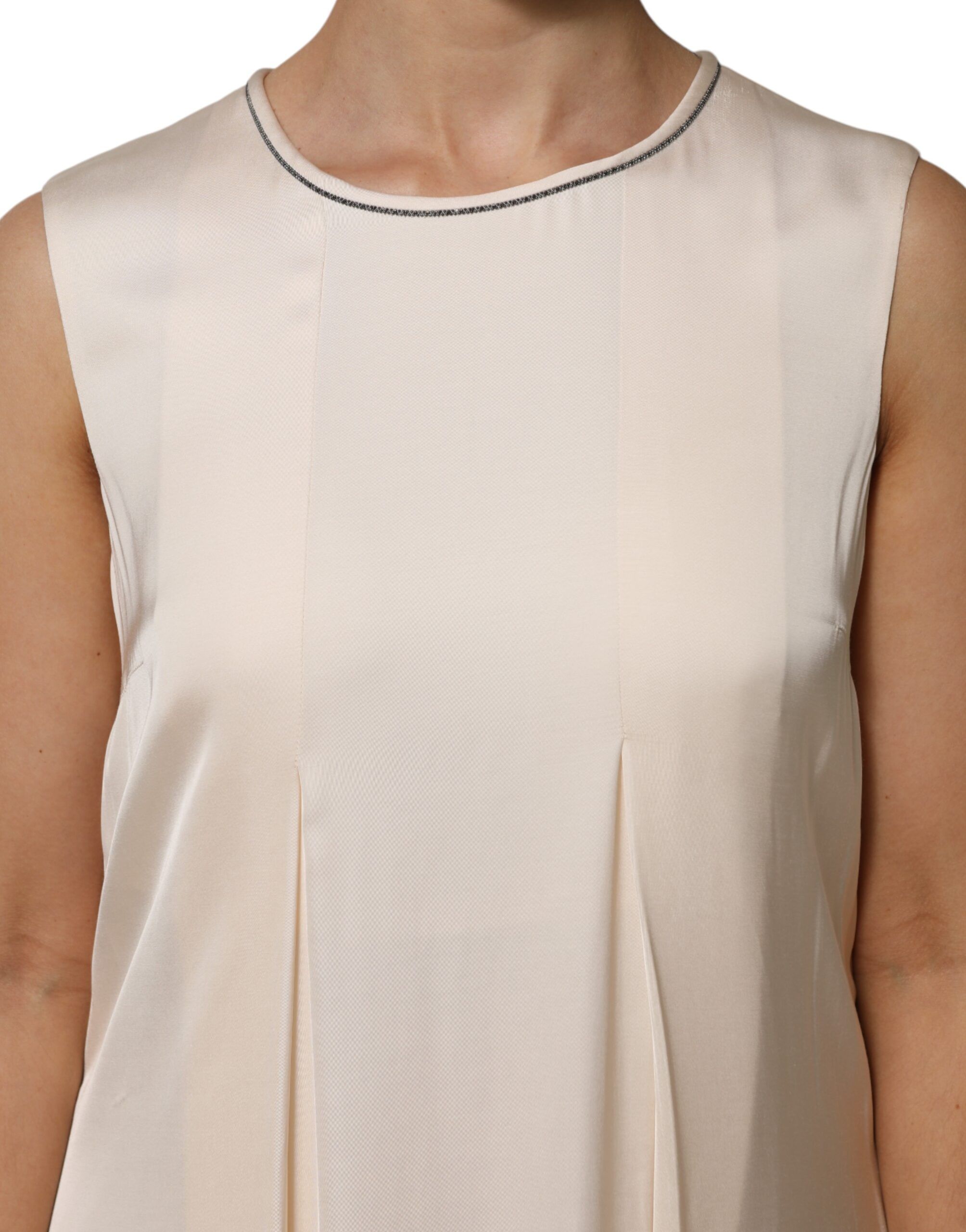 Viscose Pleated Sleeveless Long Maxi Women's Dress (Pre-Owned) - Peserico - Modalova