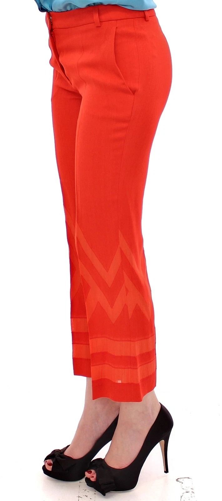 Women's Cropped 3/4 Short Nude Capri Women's Pants - Versace Collection - Modalova