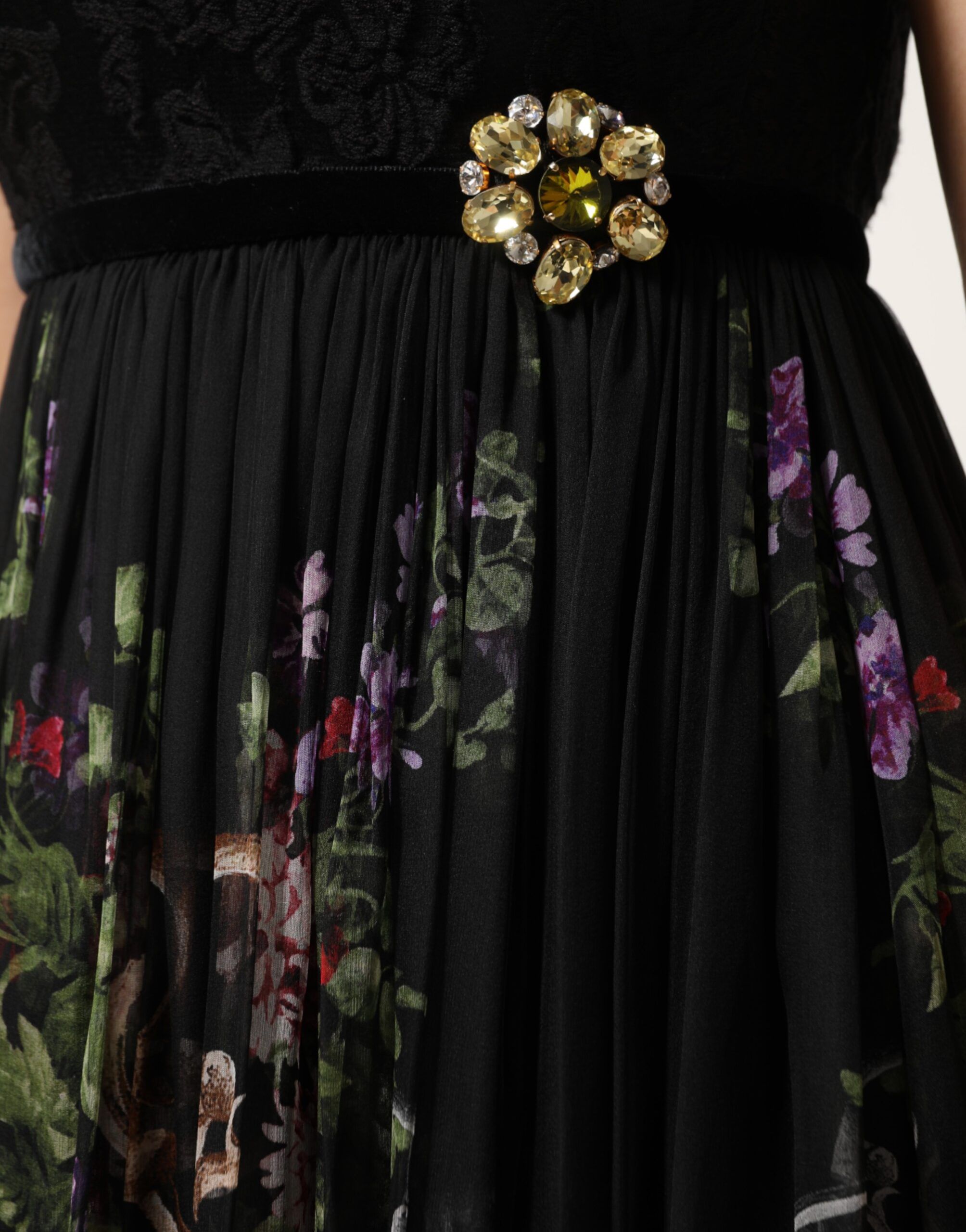 Floral Key Print Crystal Strapless Women's Dress - Dolce & Gabbana - Modalova
