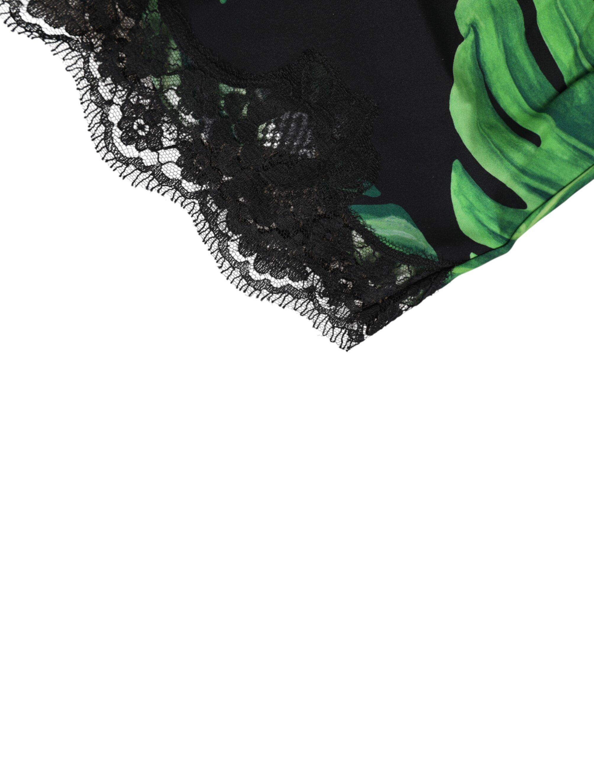 Black Green Tropical Print Lace Women's Underwear - Dolce & Gabbana - Modalova