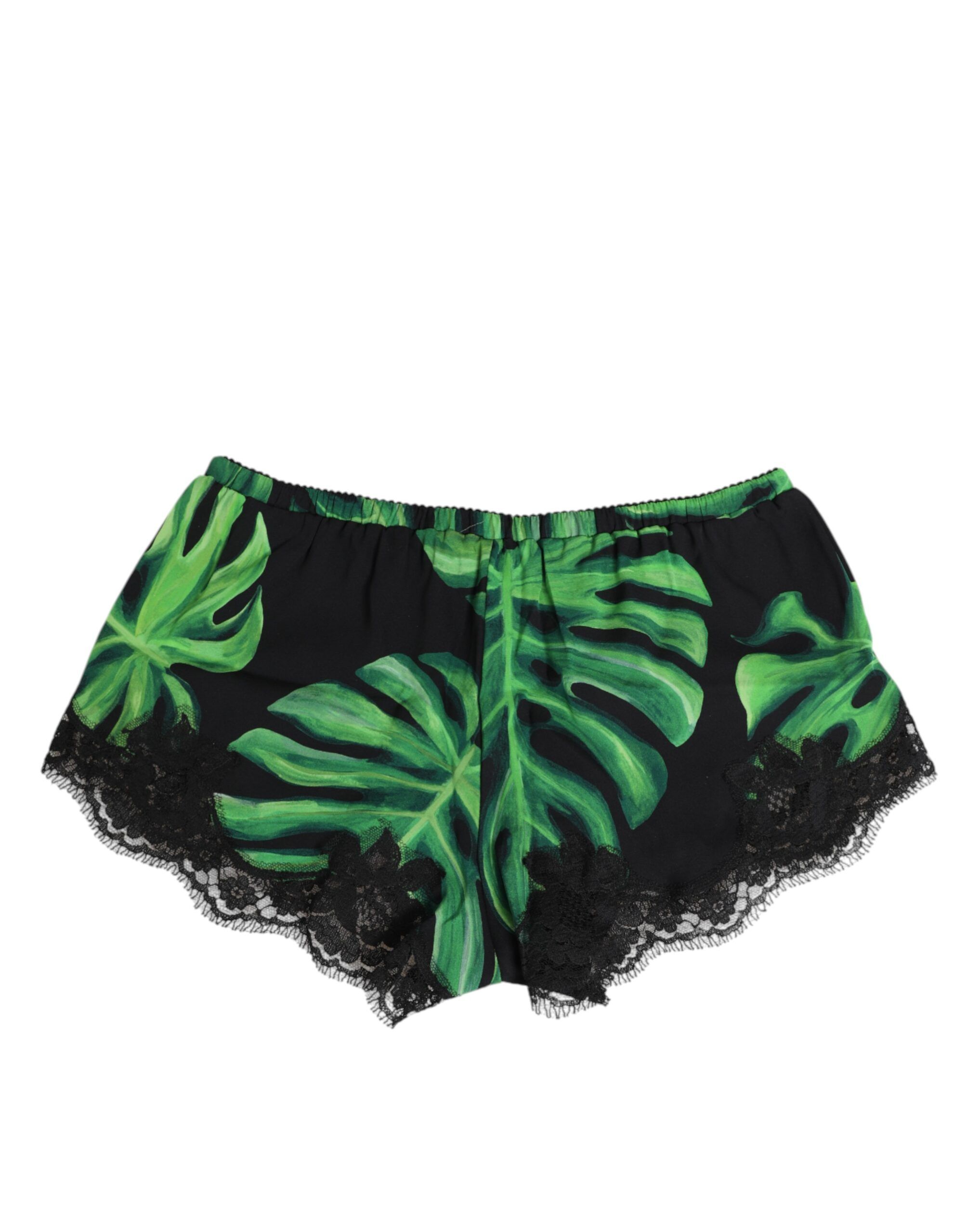 Black Green Tropical Print Lace Women's Underwear - Dolce & Gabbana - Modalova