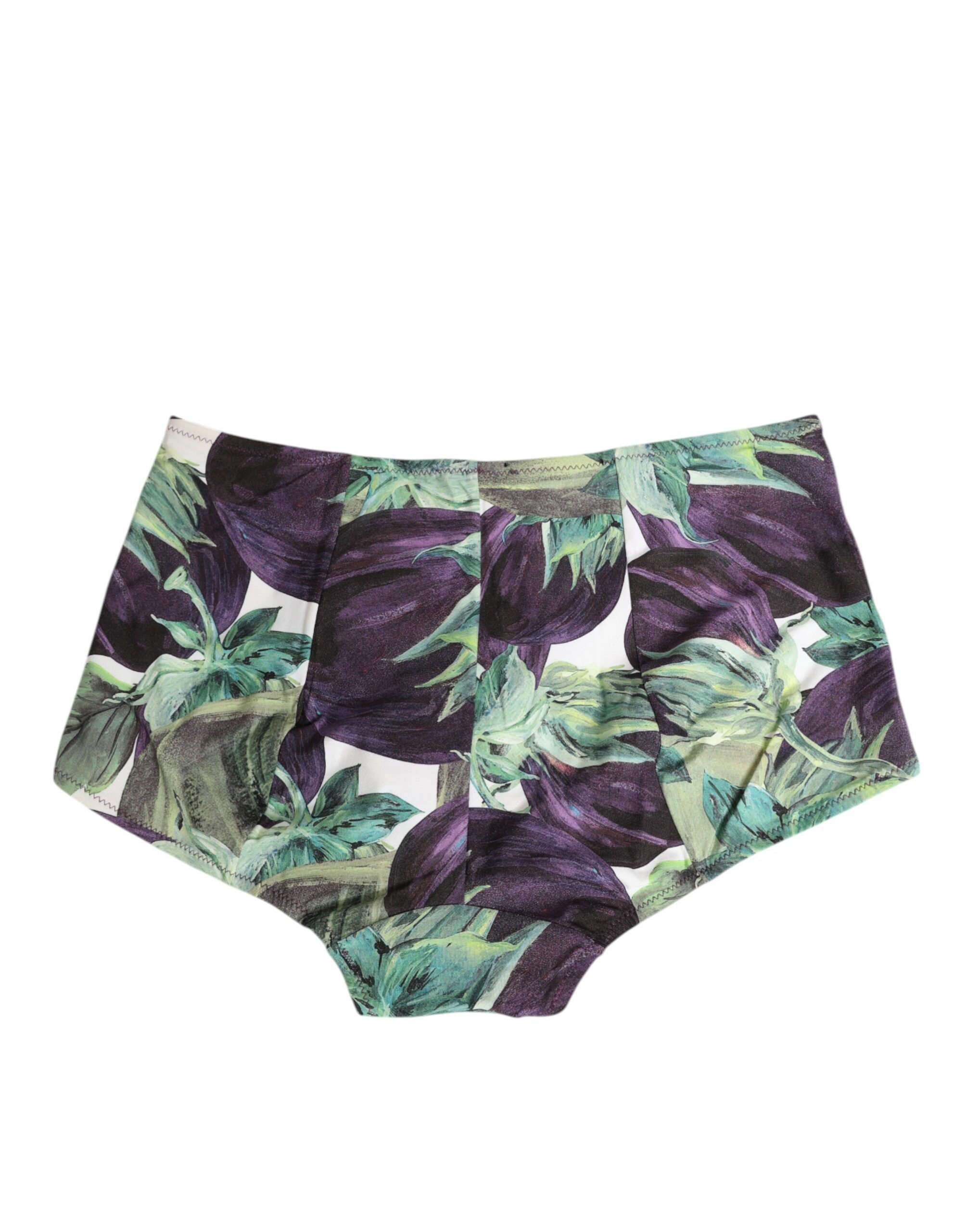 Eggplant Print High-Waist Briefs Women's Underwear - Dolce & Gabbana - Modalova