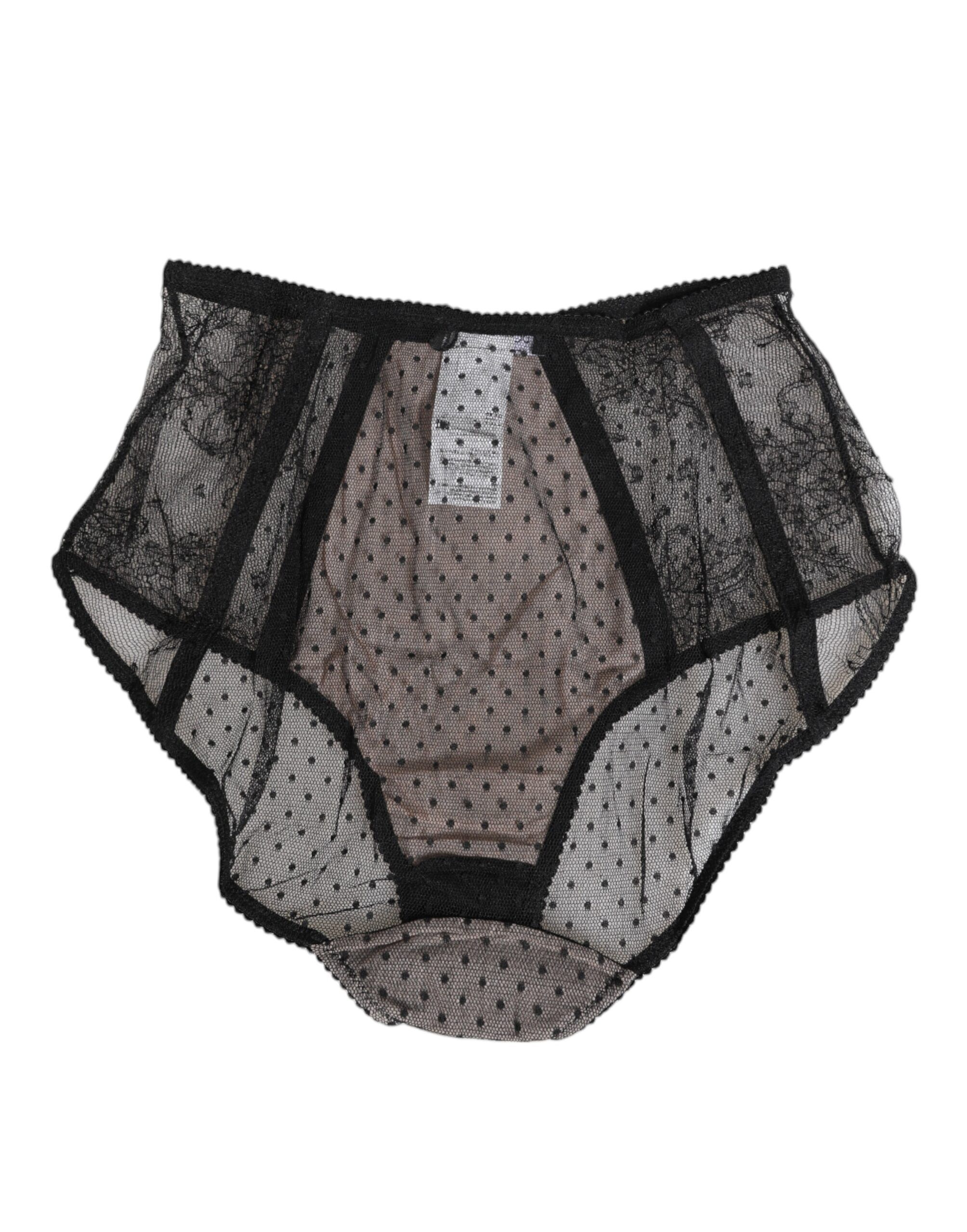 Sheer Polka Dot Lace High Waist Women's Underwear - Dolce & Gabbana - Modalova