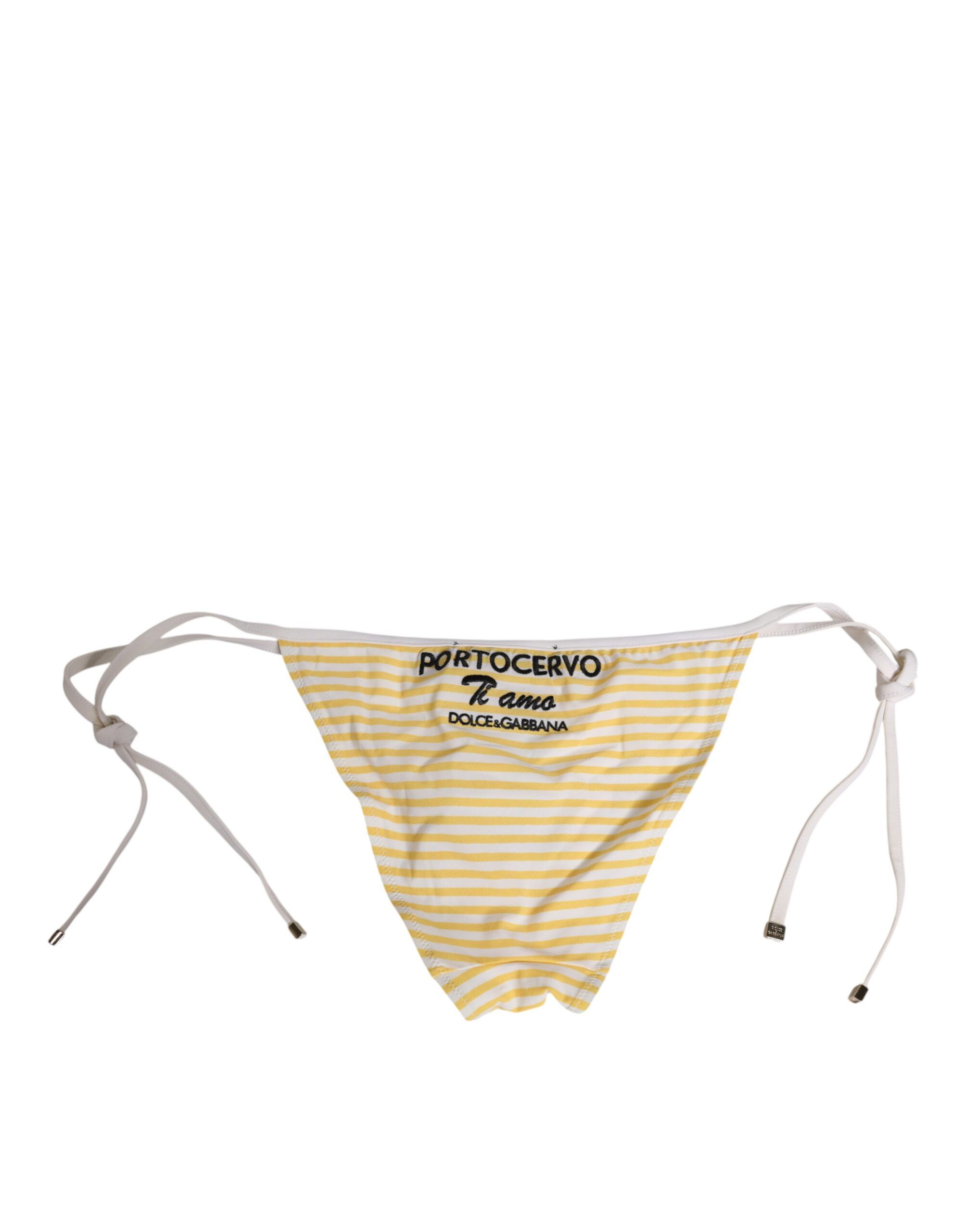 Yellow Stripe Tie Side Logo Women's Underwear - Dolce & Gabbana - Modalova