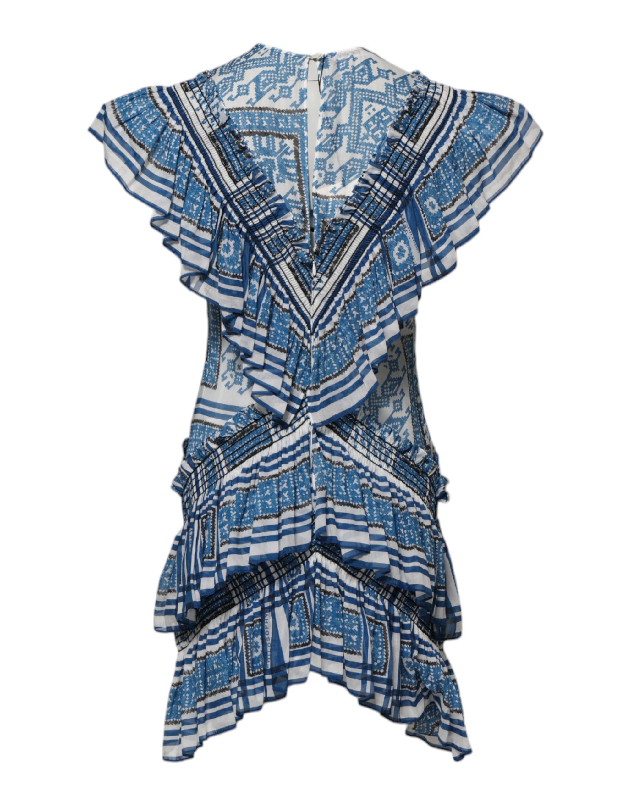 Patterned Layered Short Sleeves Mini Women's Dress - Philosophy di Lorenzo Serafini - Modalova