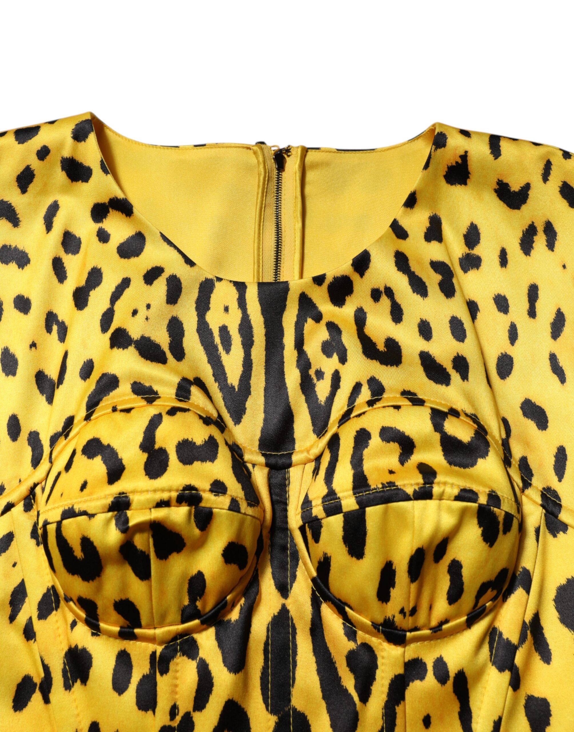 Polyester Leopard Midi Sheath Women's Dress - Dolce & Gabbana - Modalova