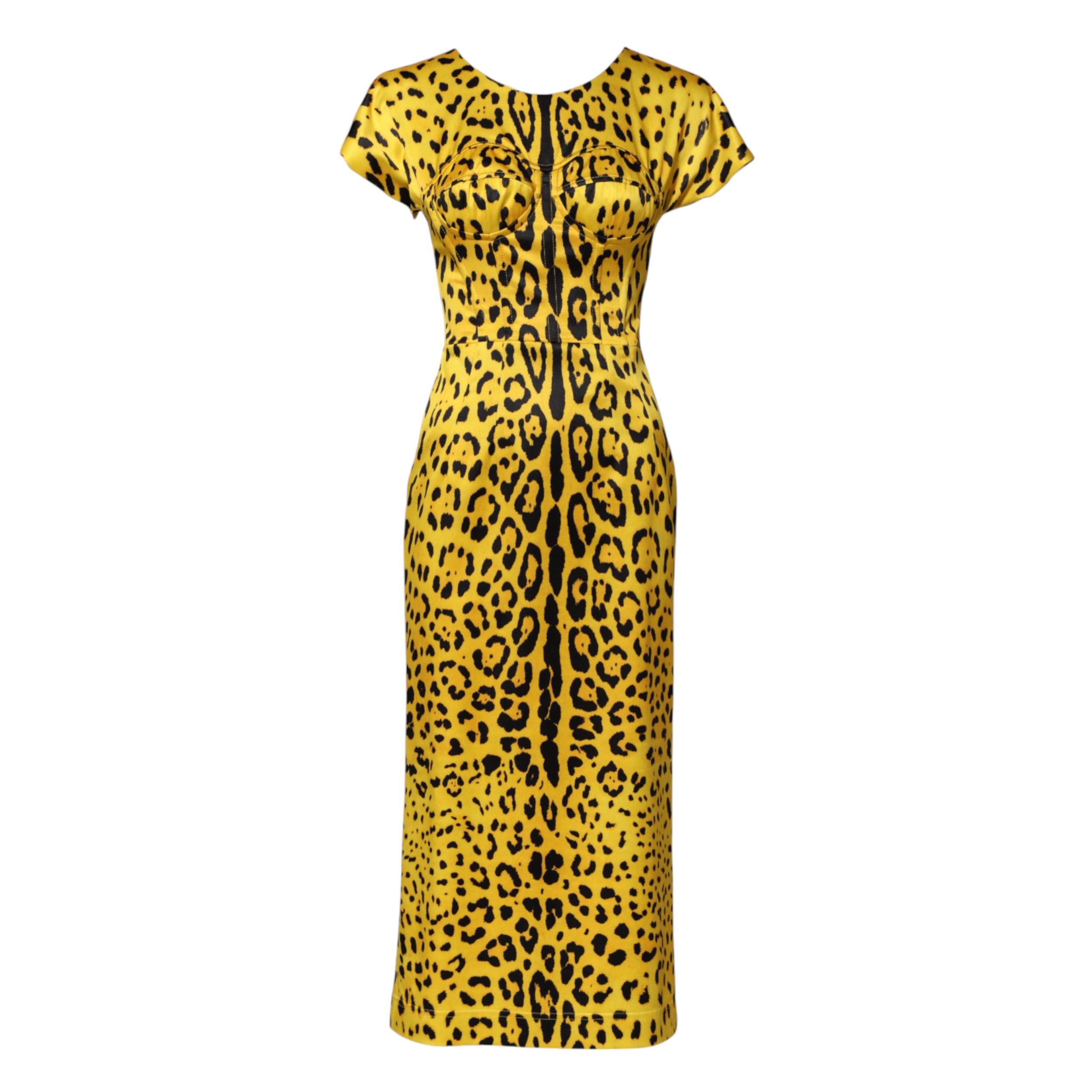 Polyester Leopard Midi Sheath Women's Dress - Dolce & Gabbana - Modalova
